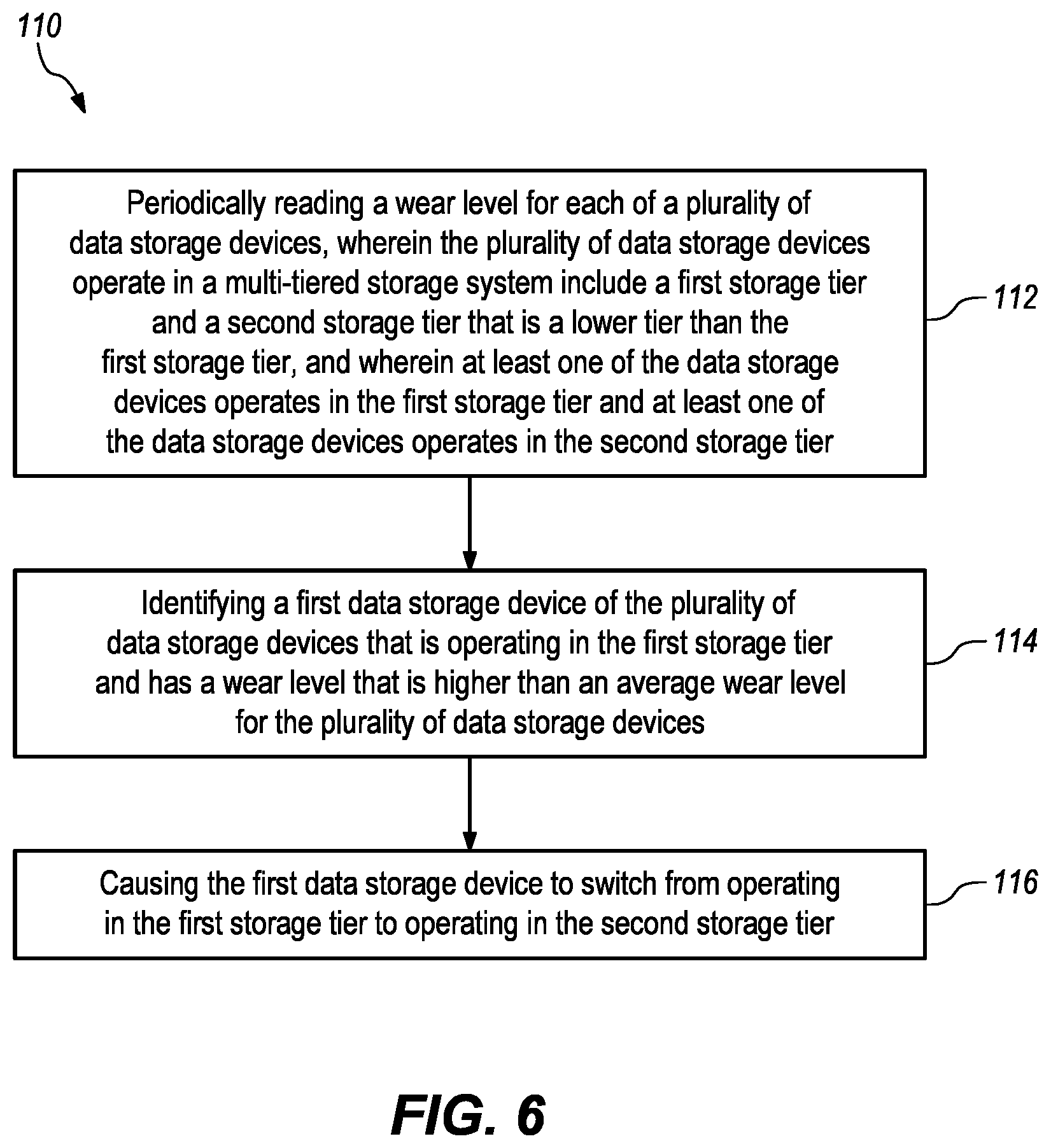 Patent US11836351 Figure 5 – Causing a storage device to switch storage tiers based on a wear level