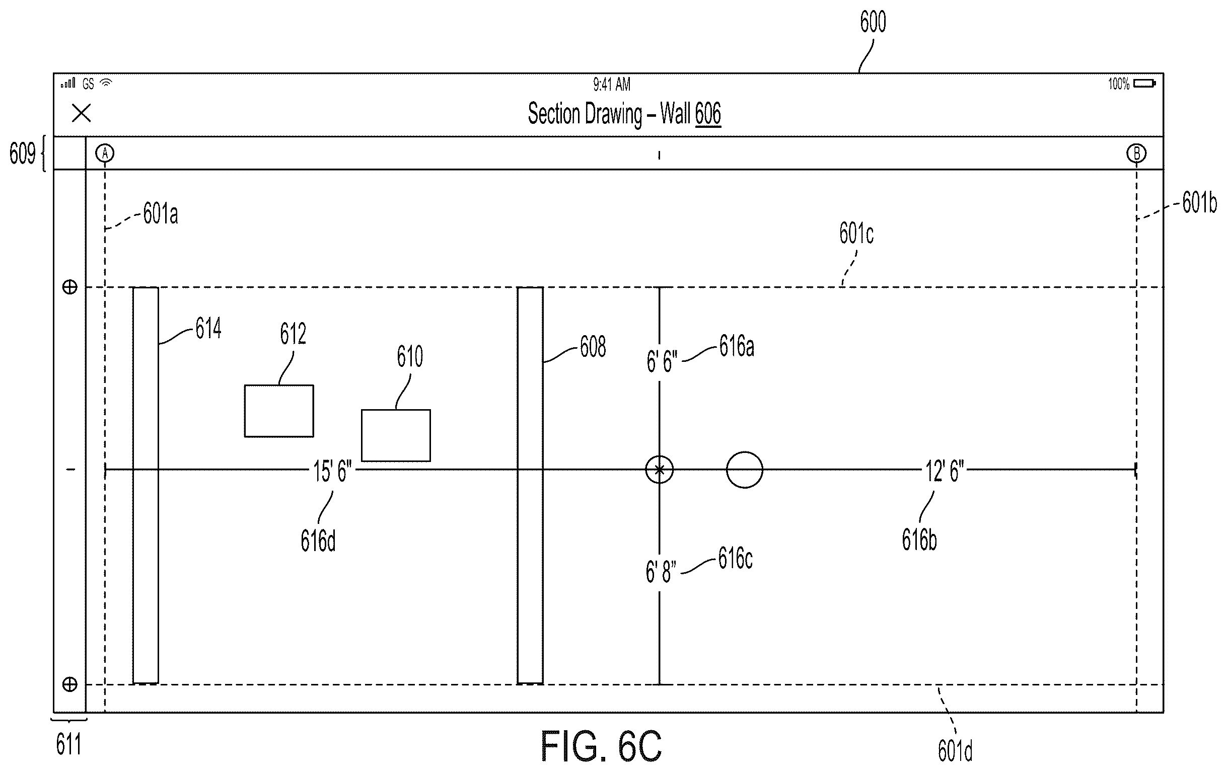 Patent US11836422 Figure 8 – Dynamic dimensioning indicators