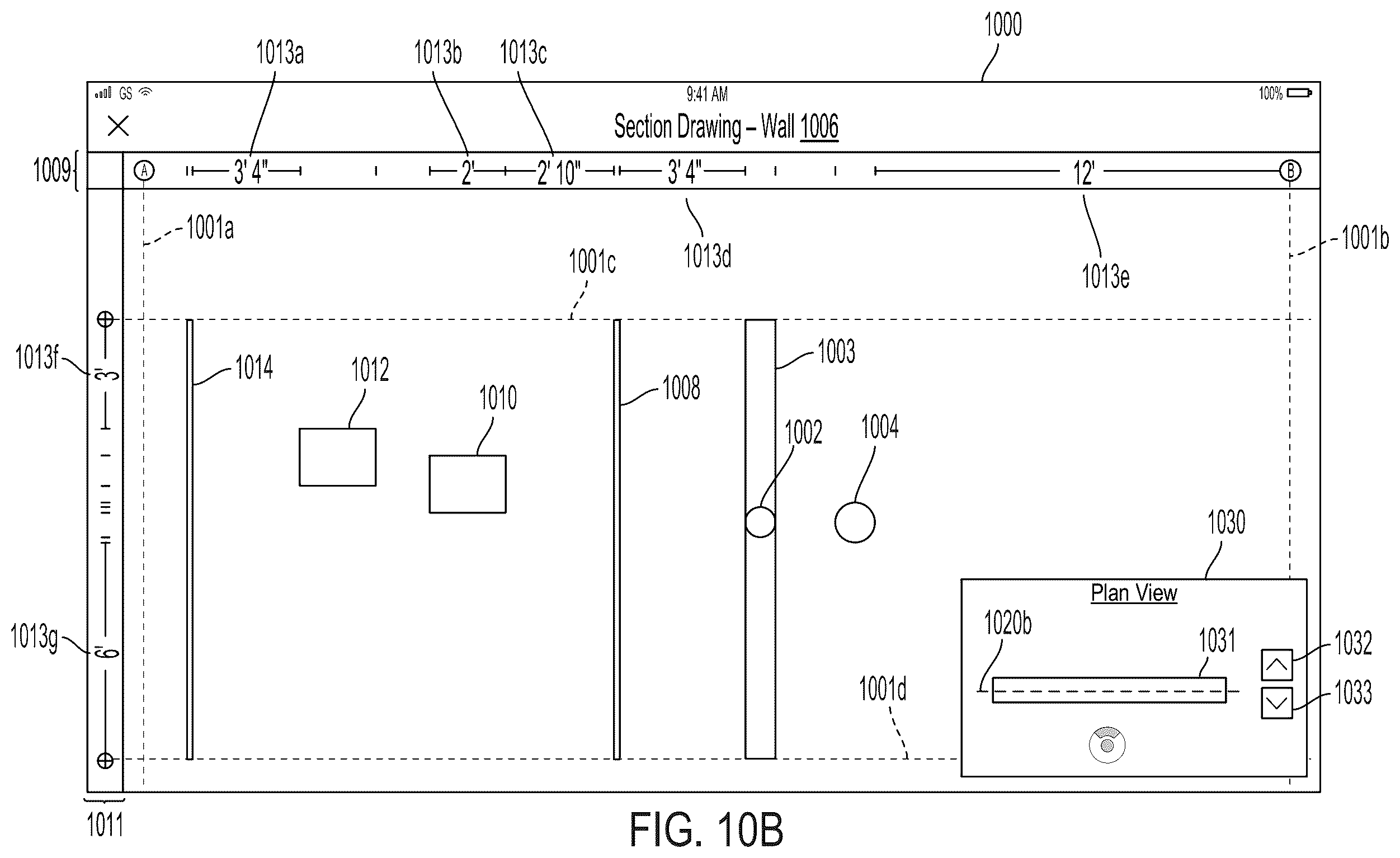Patent US11836422 Figure 15 – Dynamic dimensioning indicators