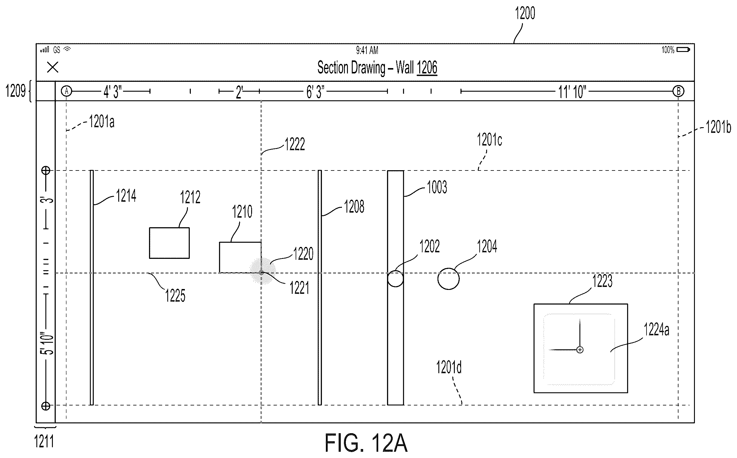 Patent US11836422 Figure 18 – Dynamic dimensioning indicators