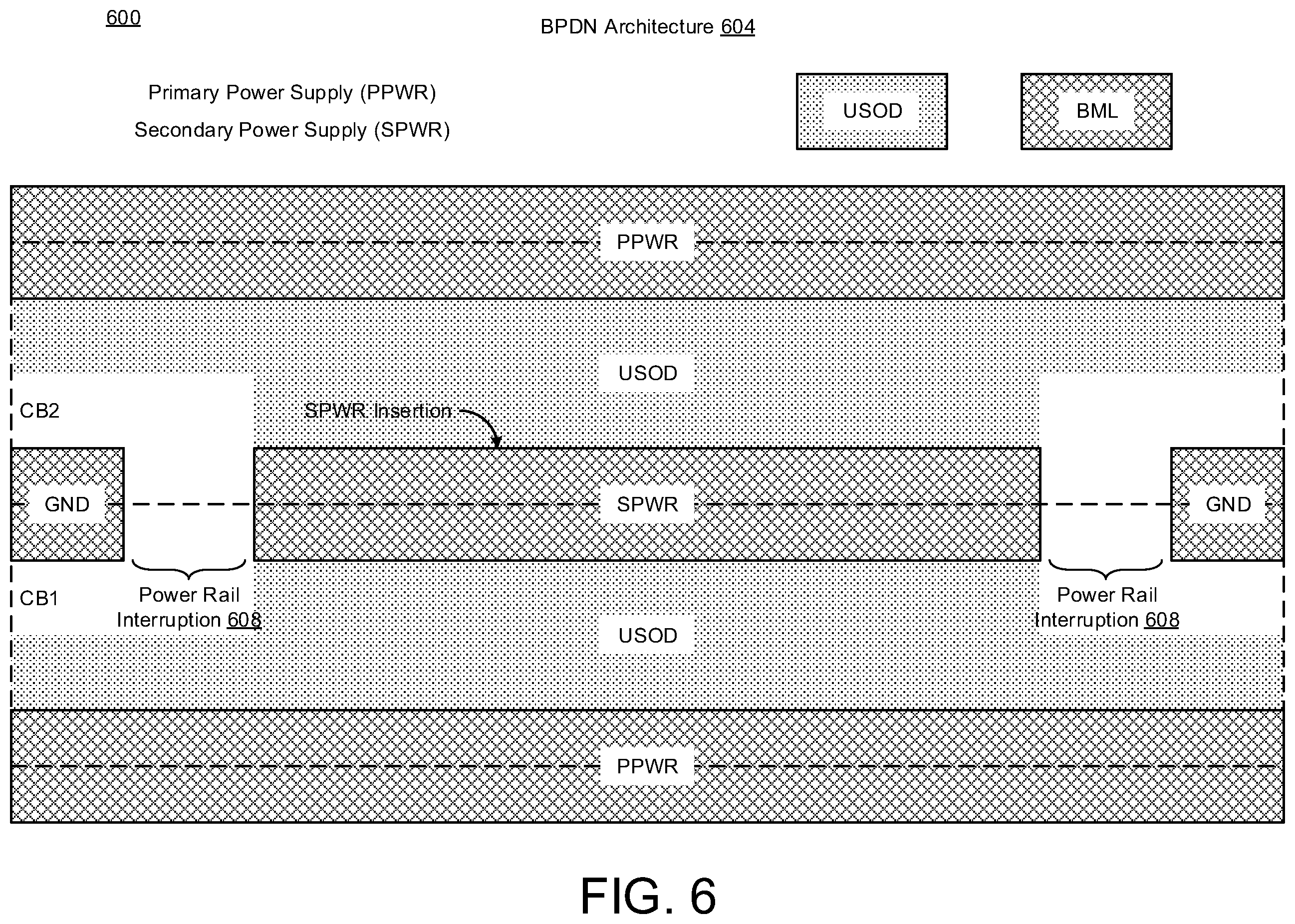 Patent US11836432 Figure 11 – Cell architecture with backside power rails