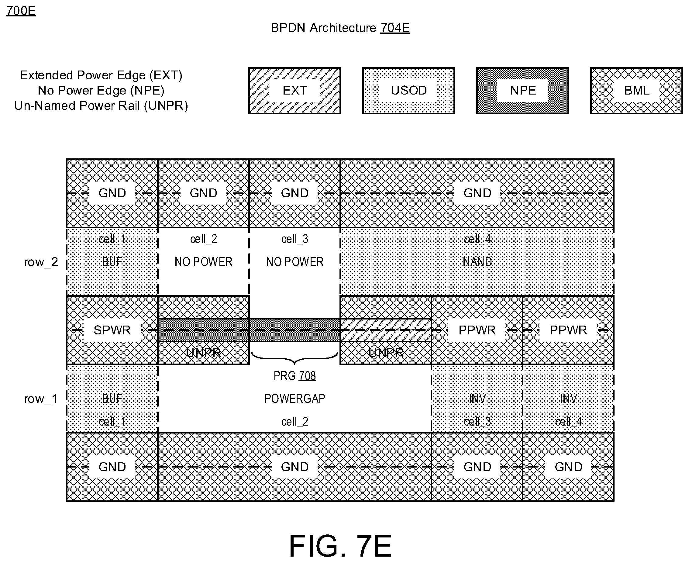 Patent US11836432 Figure 16 – Cell architecture with backside power rails