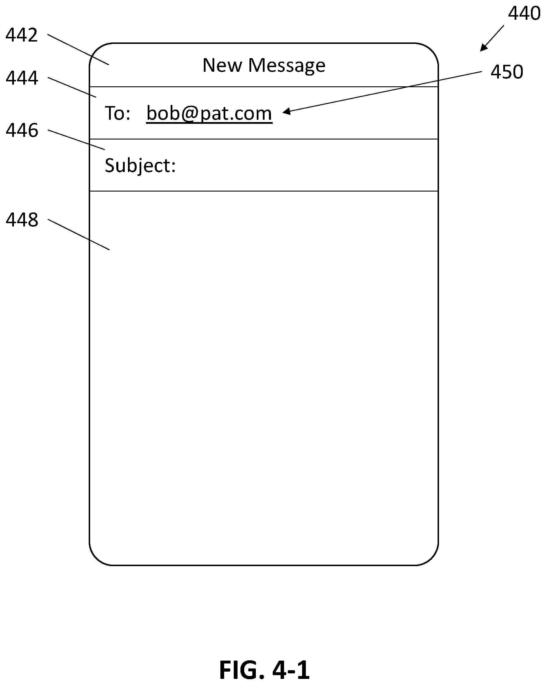 Patent US11836443 Figure 4 – Populating contact information within an electronic message based on contact relationship information