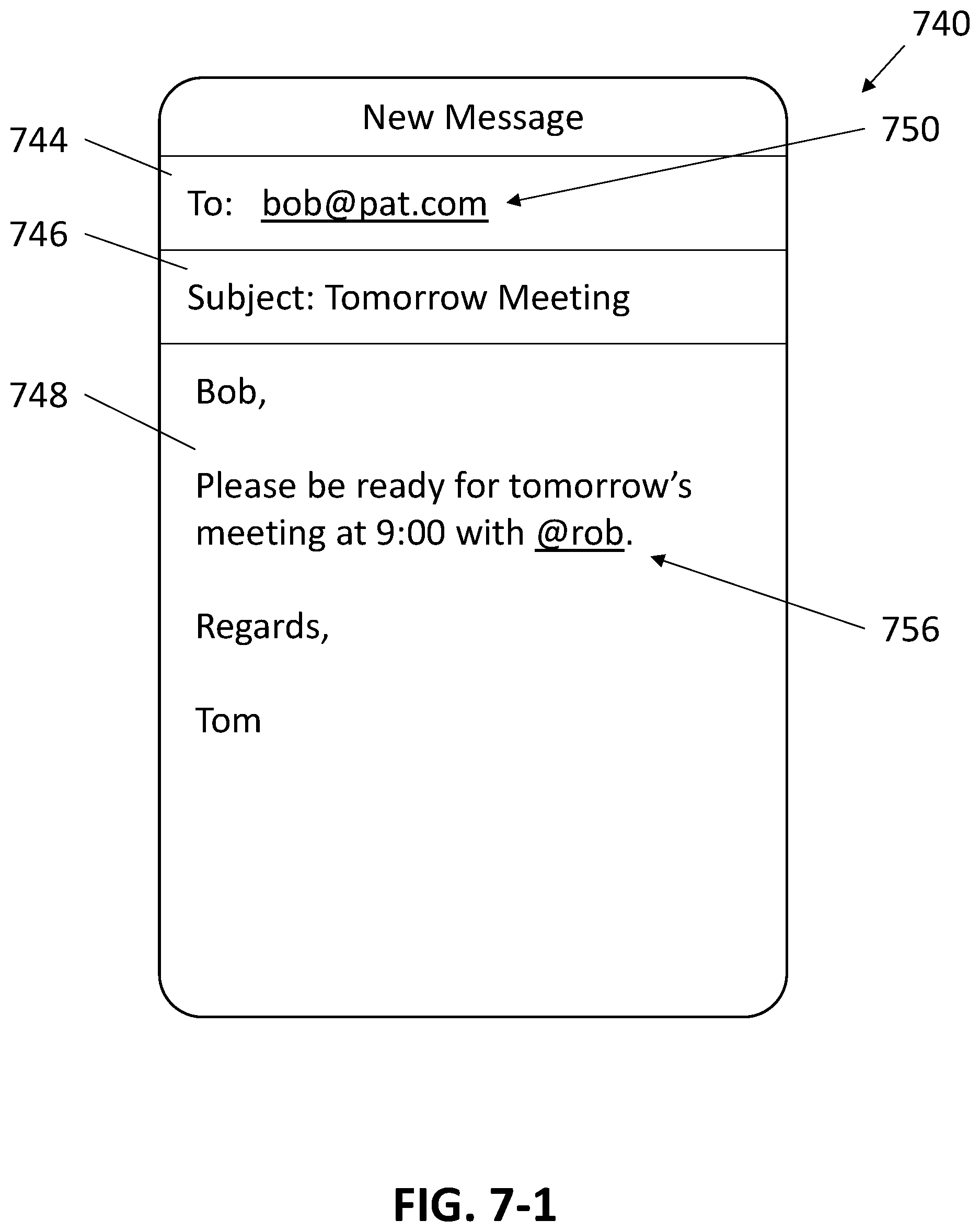 Patent US11836443 Figure 9 – Populating contact information within an electronic message based on contact relationship information