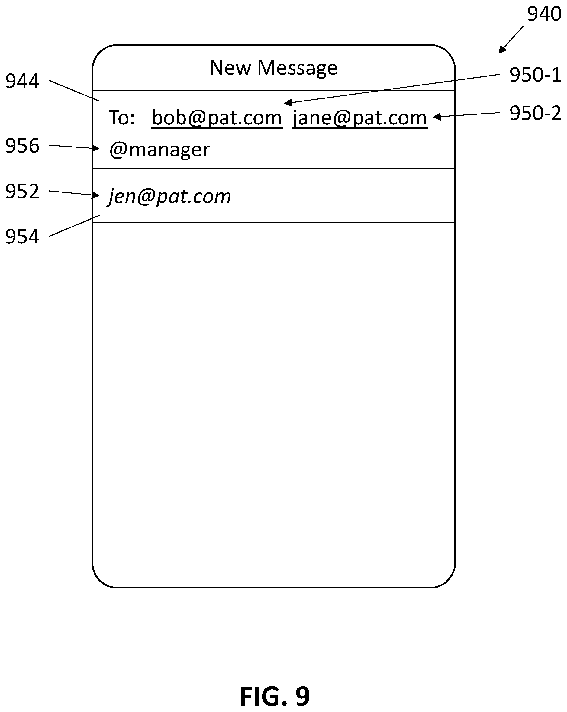 Patent US11836443 Figure 12 – Populating contact information within an electronic message based on contact relationship information