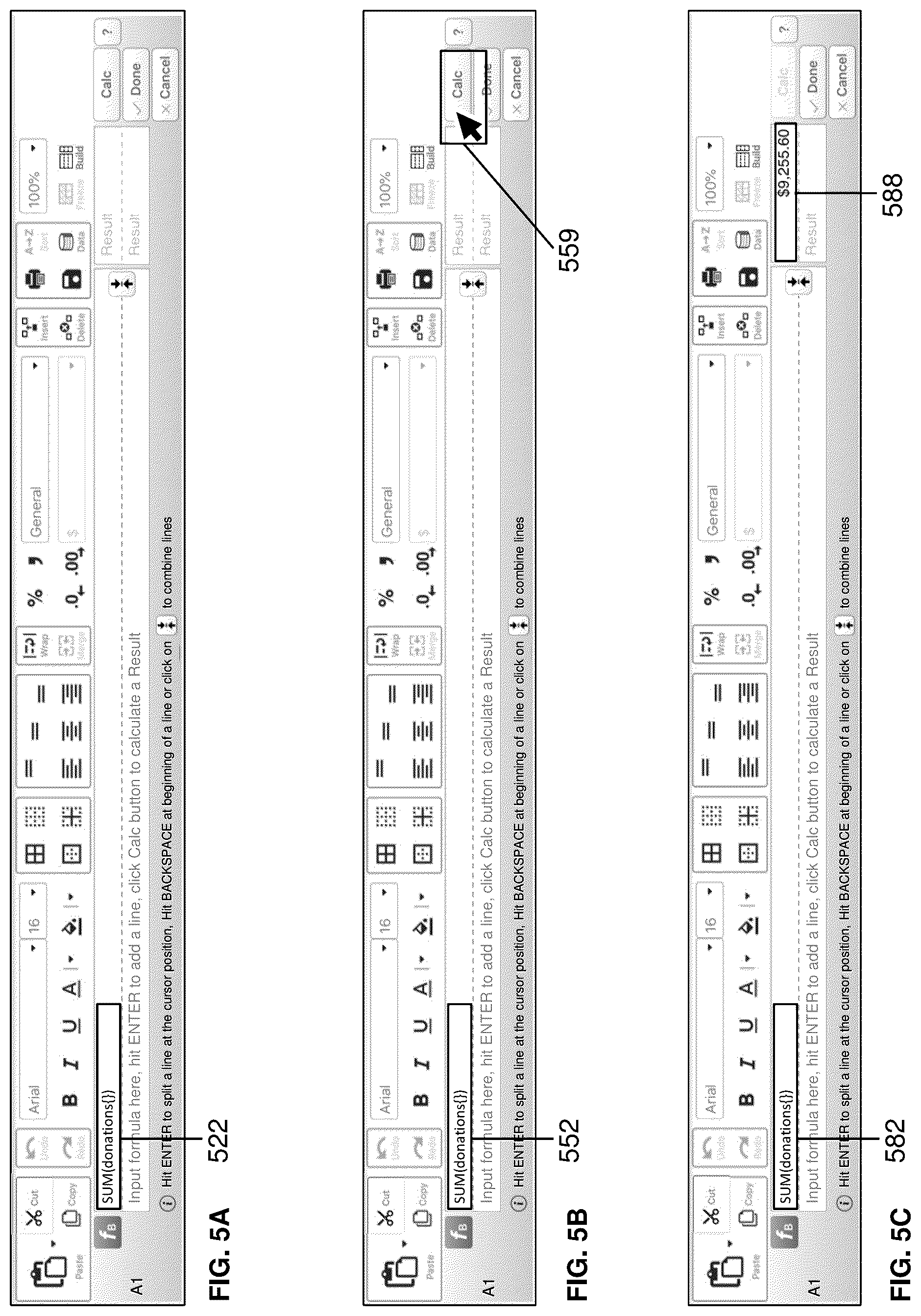 Patent US11836444 Figure 5 – Methods and systems for constructing a complex formula in a spreadsheet cell
