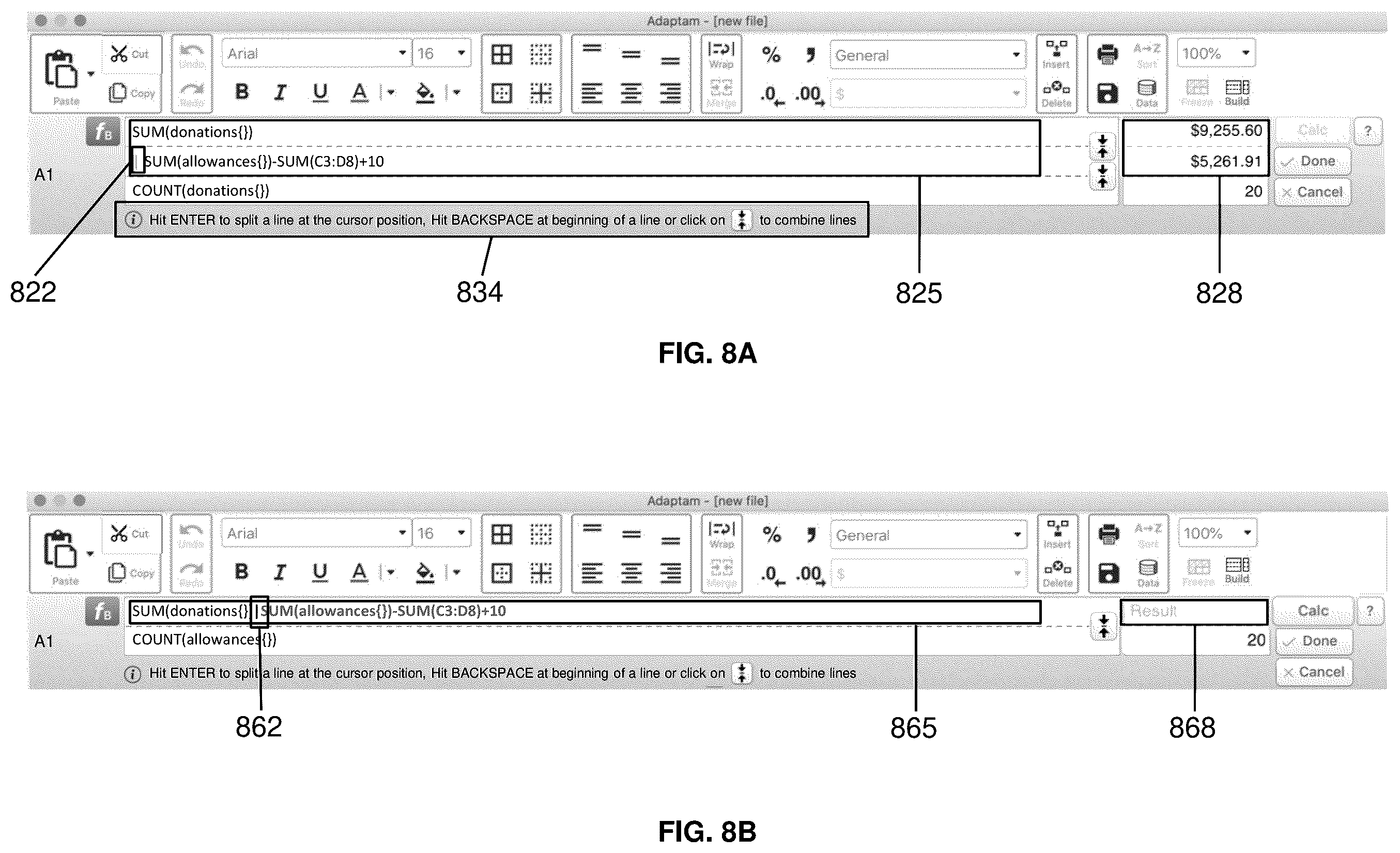 Patent US11836444 Figure 8 – Methods and systems for constructing a complex formula in a spreadsheet cell