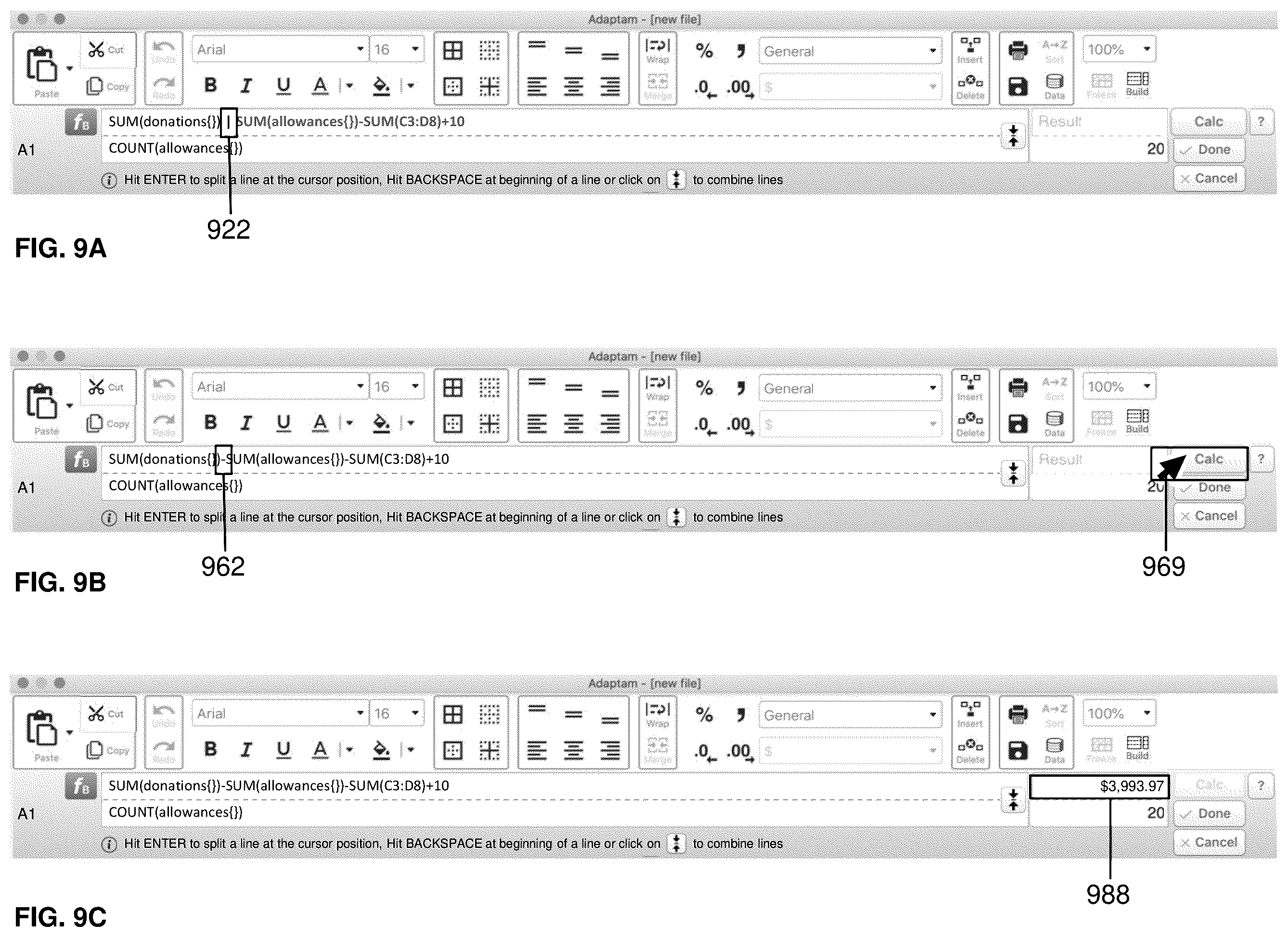 Patent US11836444 Figure 9 – Methods and systems for constructing a complex formula in a spreadsheet cell