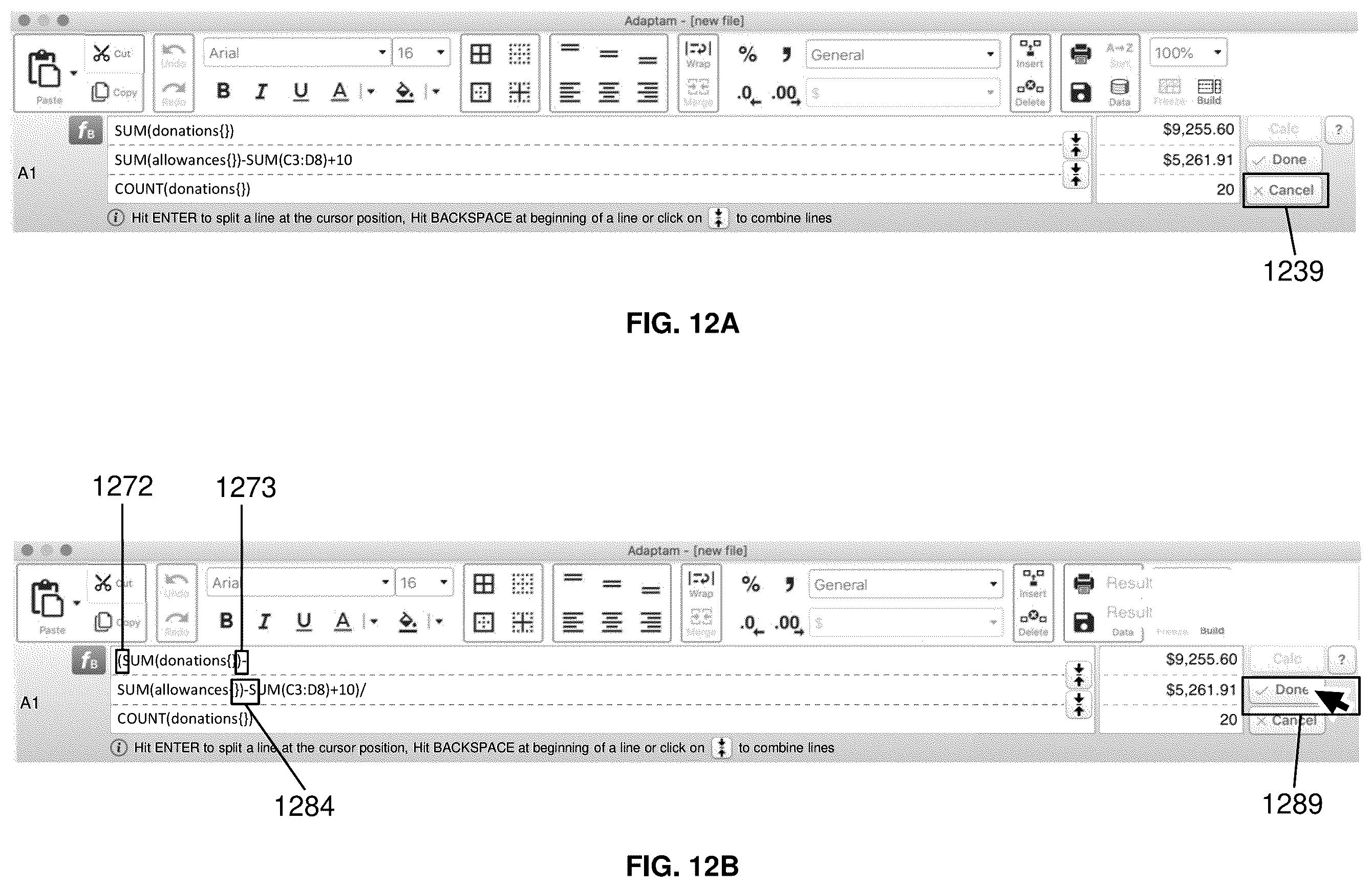 Patent US11836444 Figure 12 – Methods and systems for constructing a complex formula in a spreadsheet cell