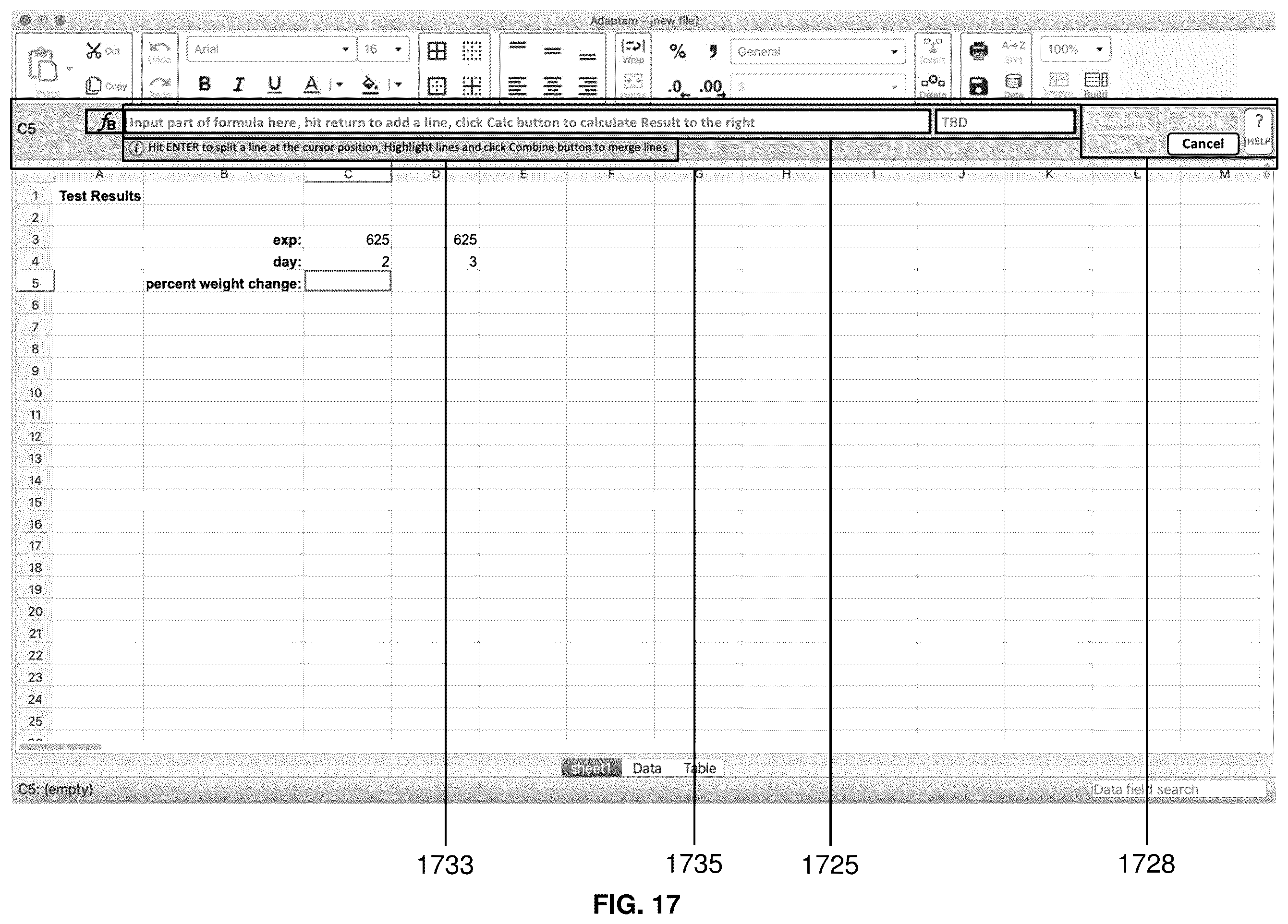 Patent US11836444 Figure 17 – Methods and systems for constructing a complex formula in a spreadsheet cell