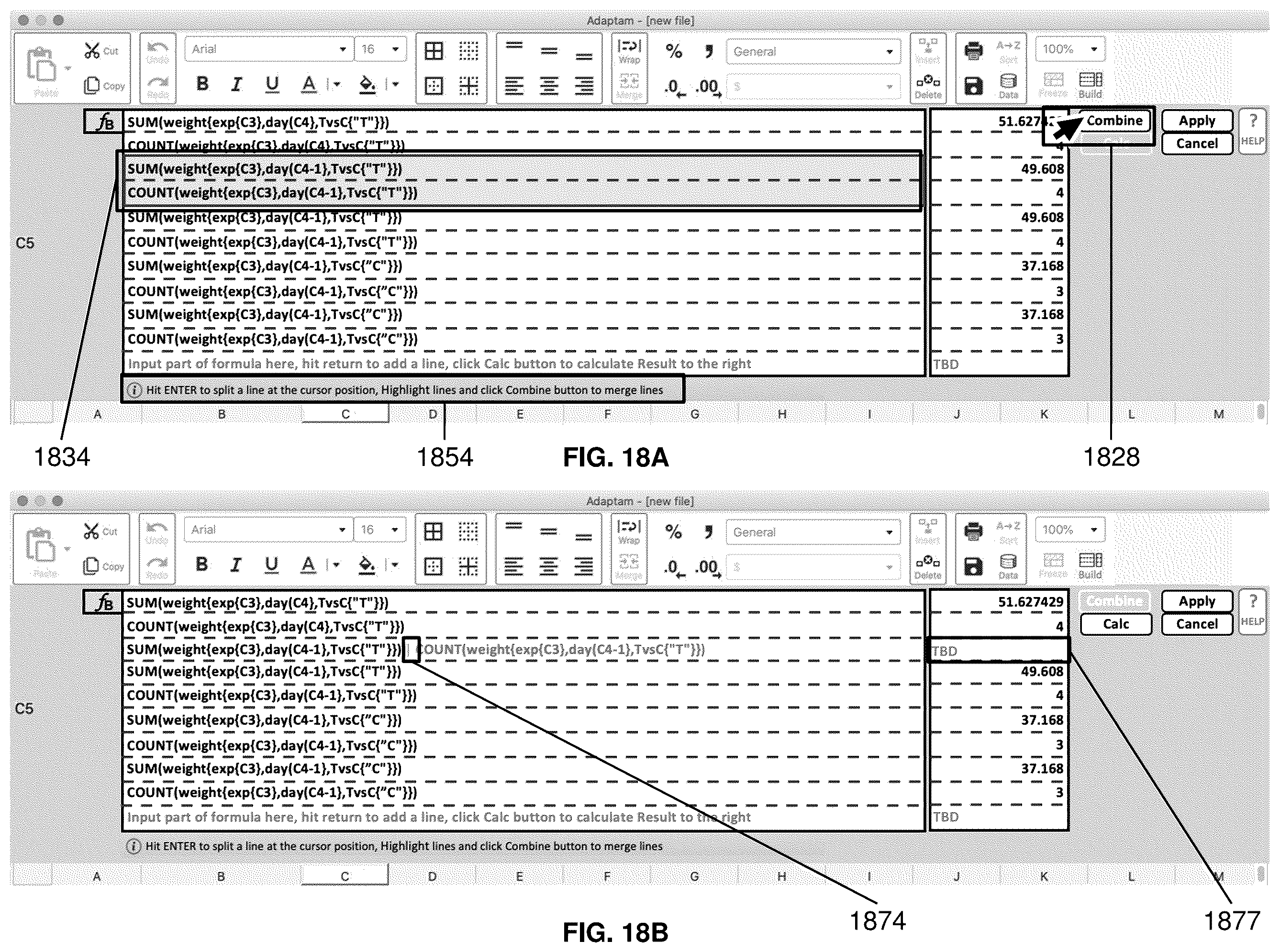 Patent US11836444 Figure 18 – Methods and systems for constructing a complex formula in a spreadsheet cell