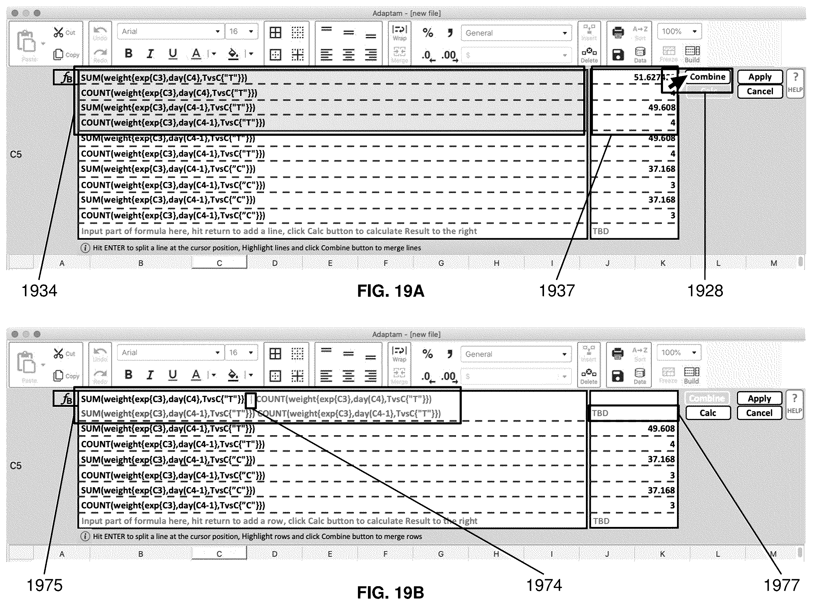 Patent US11836444 Figure 19 – Methods and systems for constructing a complex formula in a spreadsheet cell