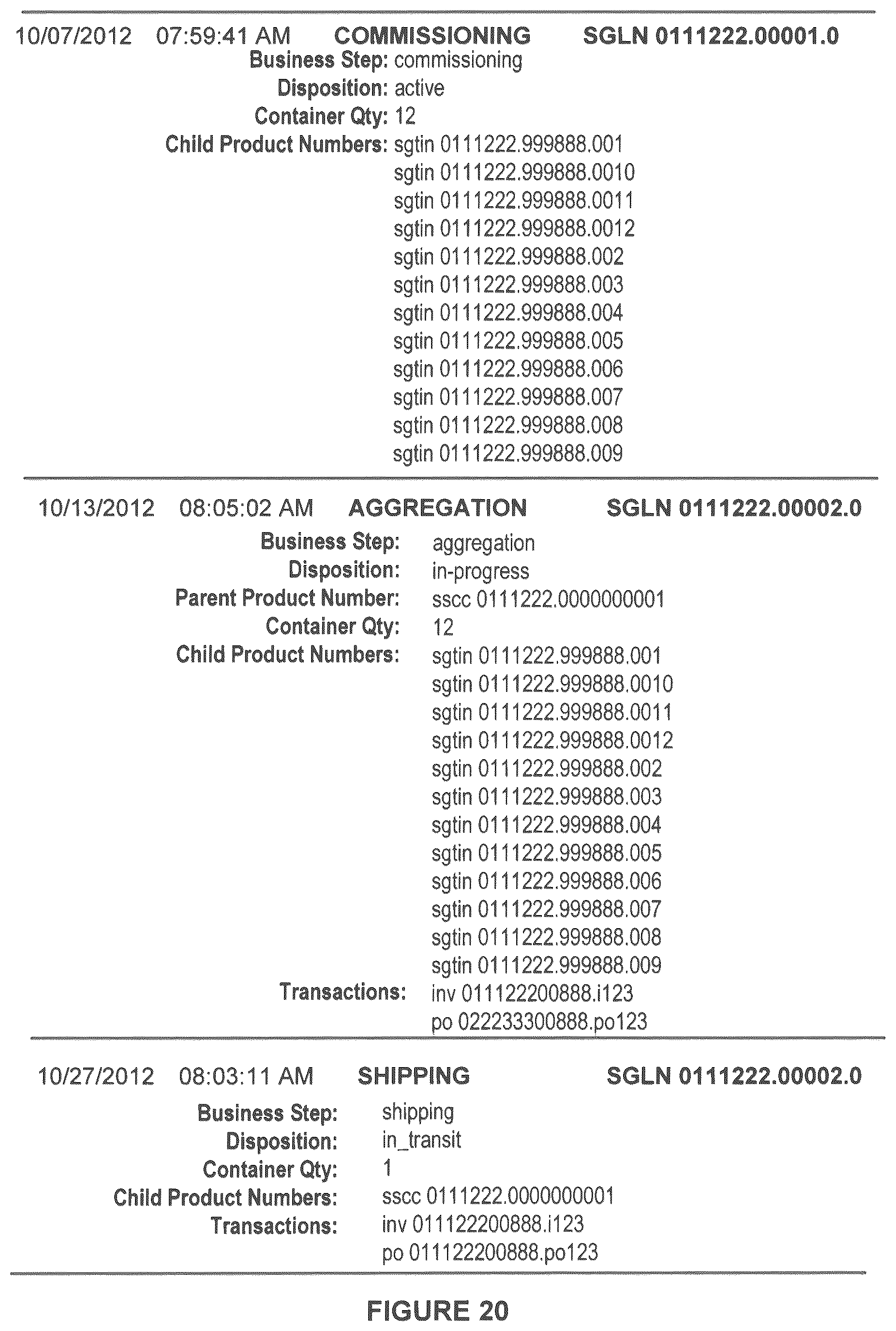 Patent US11836670 Figure 20 – Shipping events and receiving events