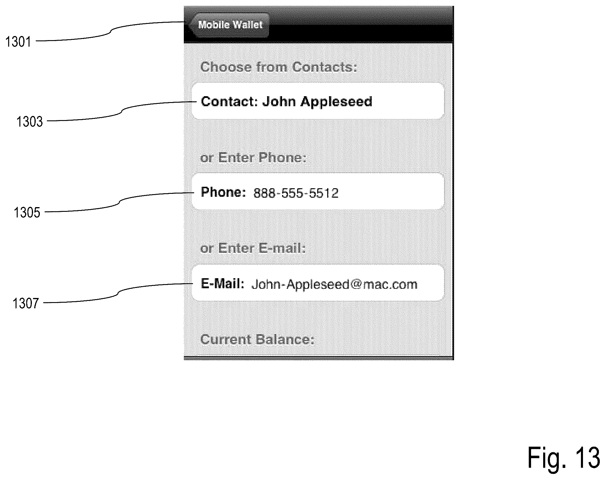 Patent US11836753 Figure 13 – System and method for a mobile wallet