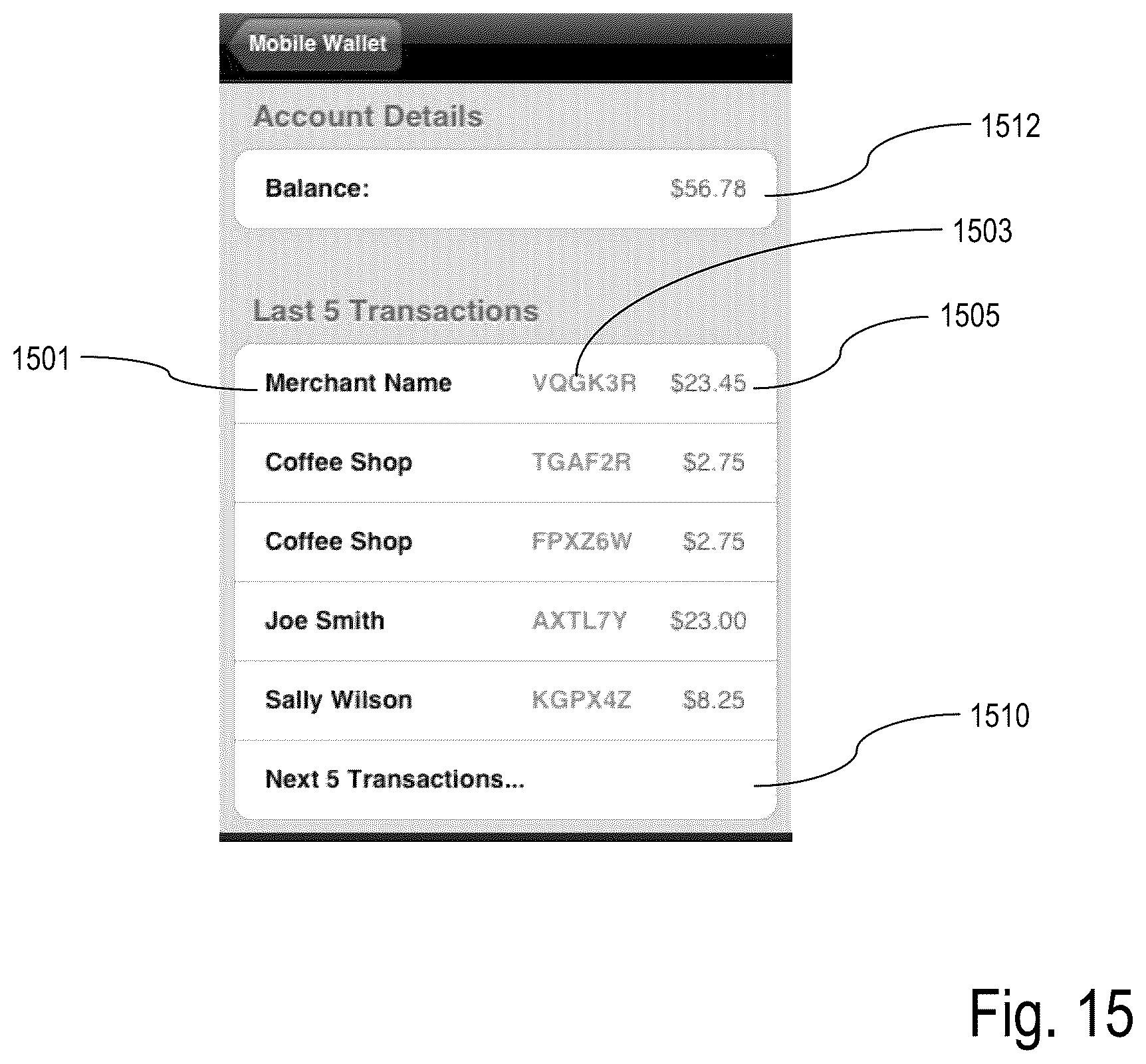 Patent US11836753 Figure 15 – System and method for a mobile wallet