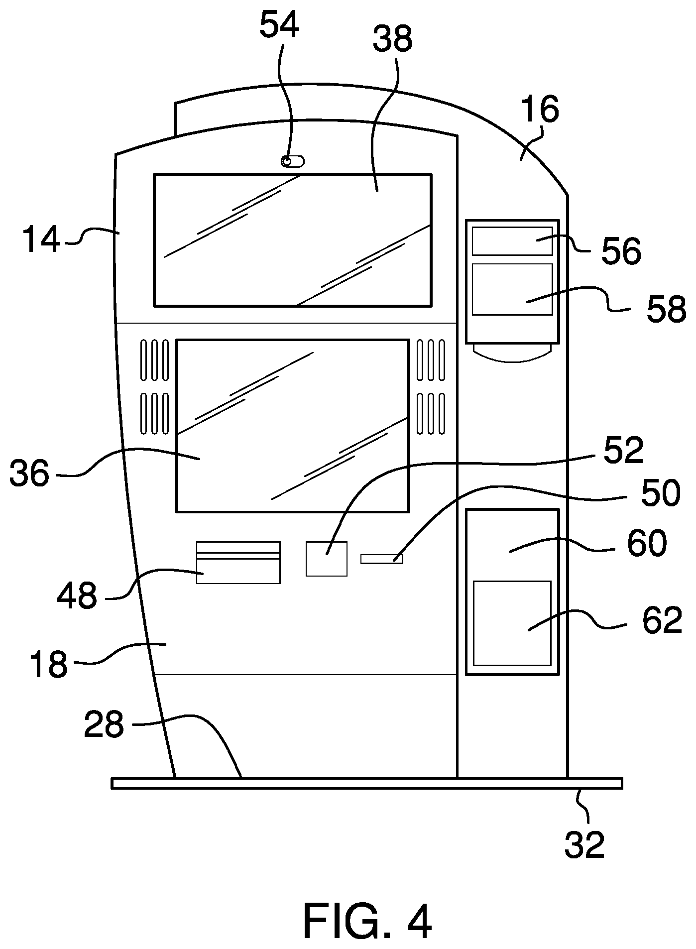 Patent US11836773 Figure 4 – Trophy and card printing kiosk apparatus