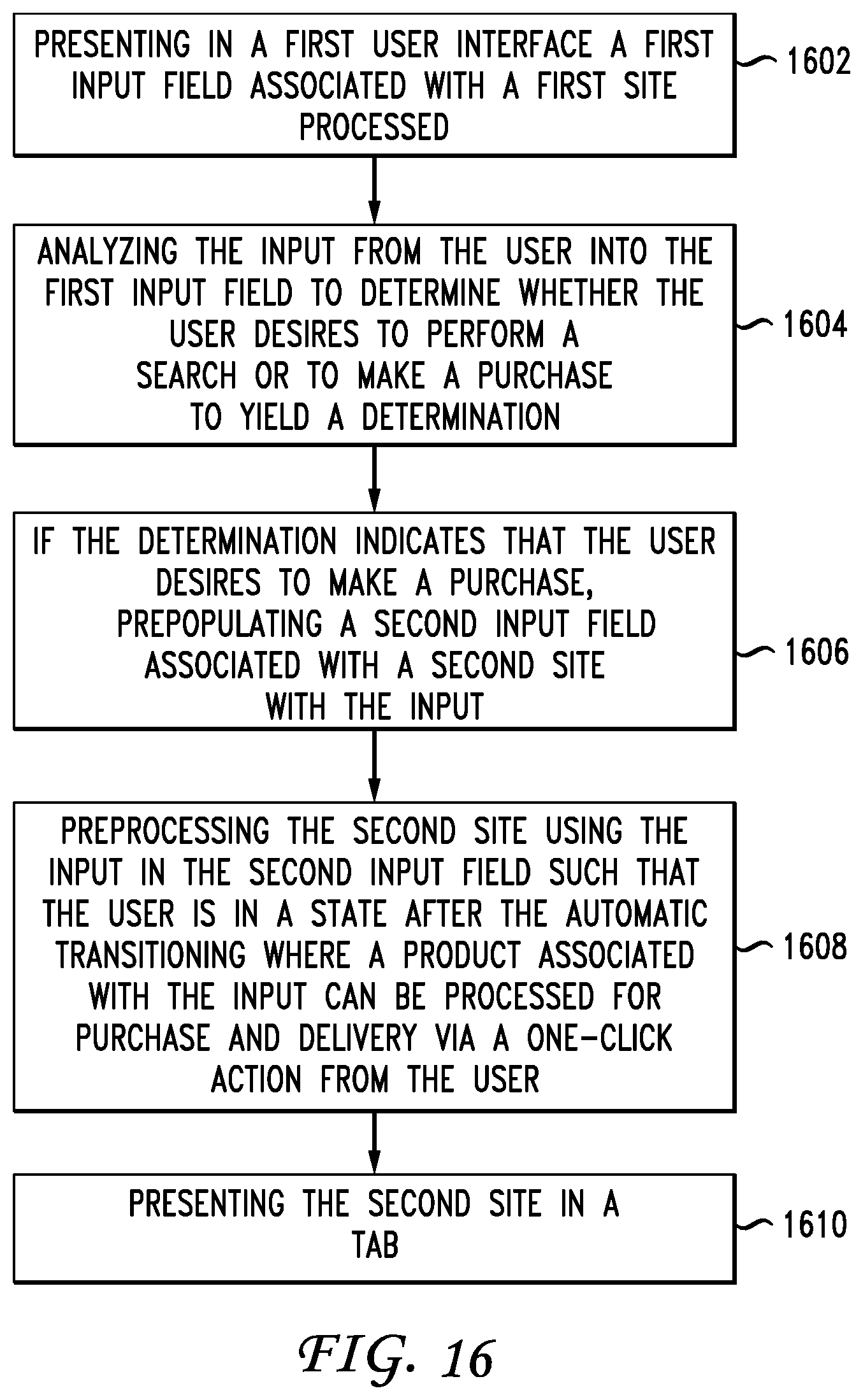 Patent US11836784 Figure 16 – System and method for providing a search entity-based payment process