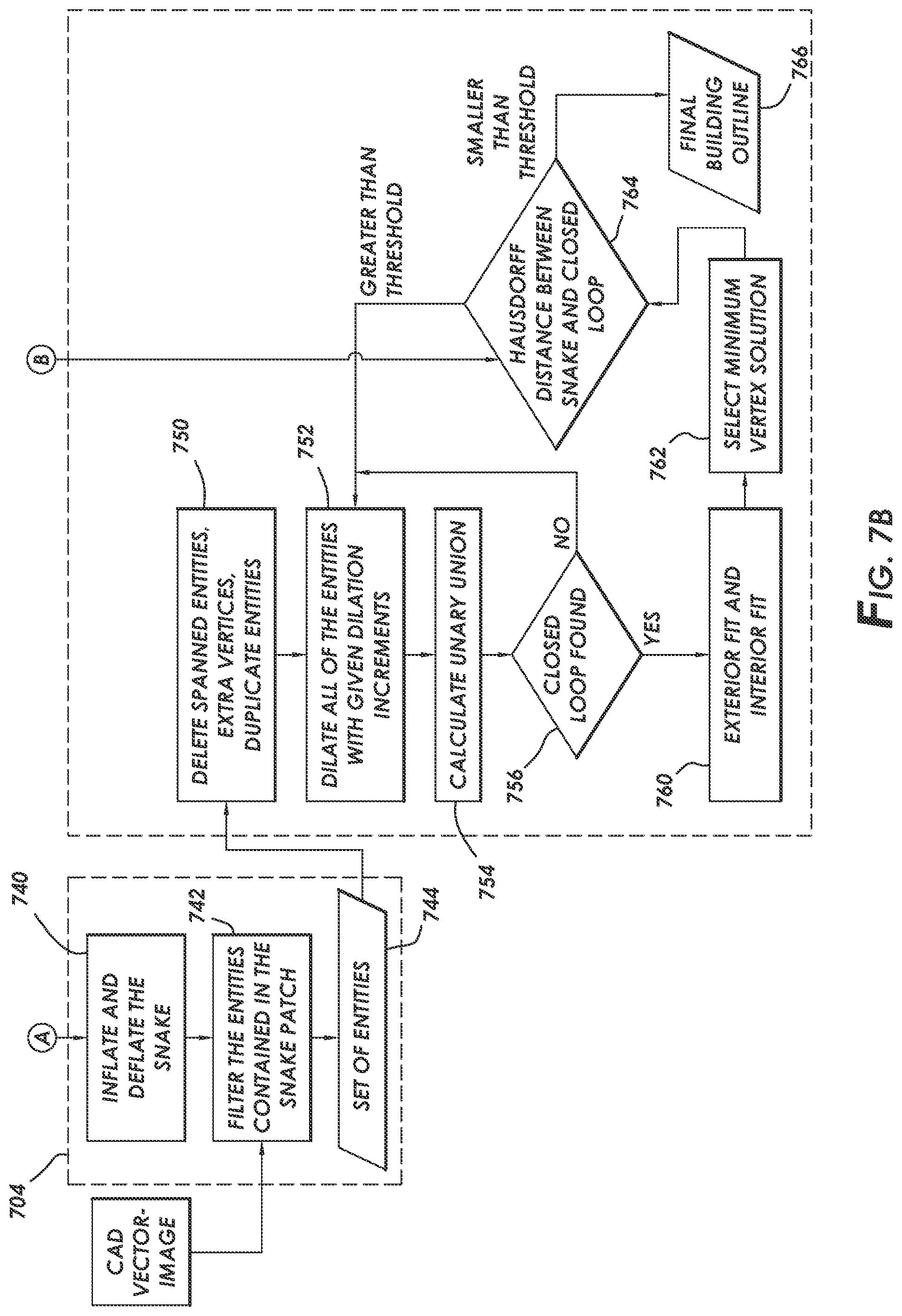 Patent US11836834 Figure 8 – Systems and methods for automating conversion of drawings to indoor maps and plans