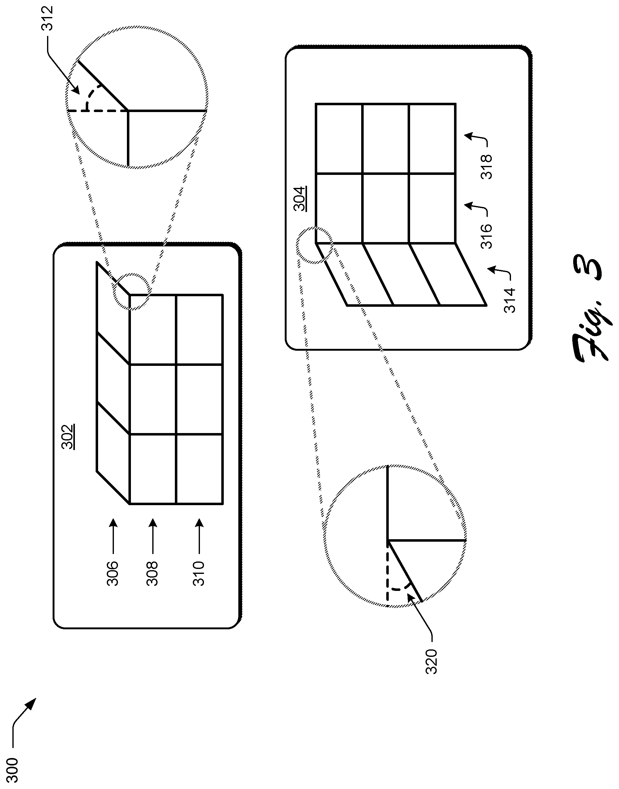 Patent US11836897 Figure 3 – Table shifting and skewing
