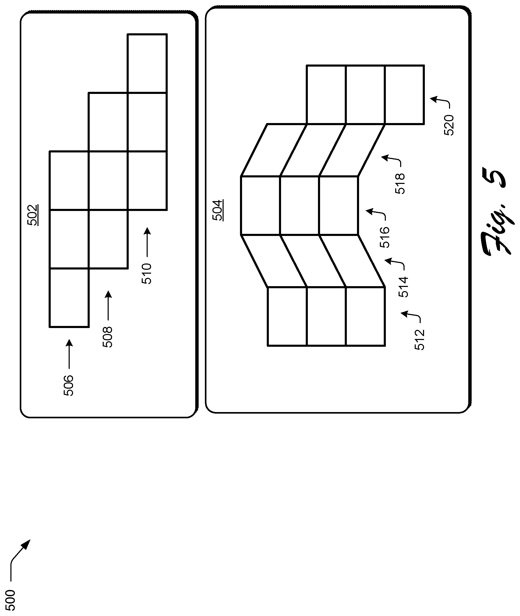 Patent US11836897 Figure 5 – Table shifting and skewing
