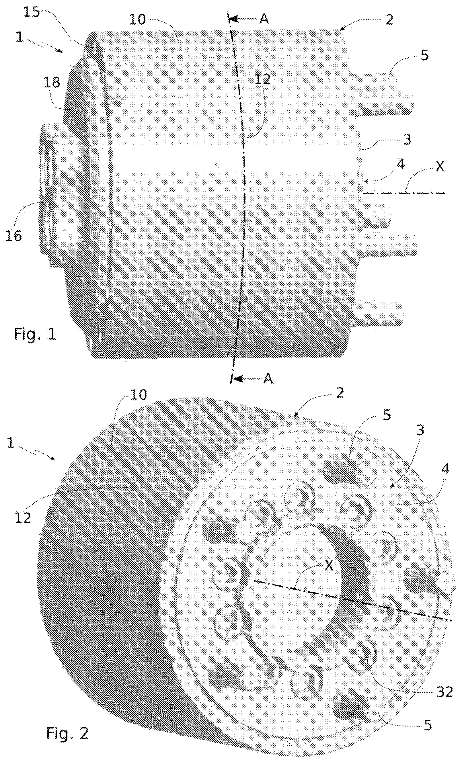 Patent US11841009 — Hydrostatic machine comprising a cam ring with adjacent bearings of same outer diameter, and manufacturing method — Figure 1