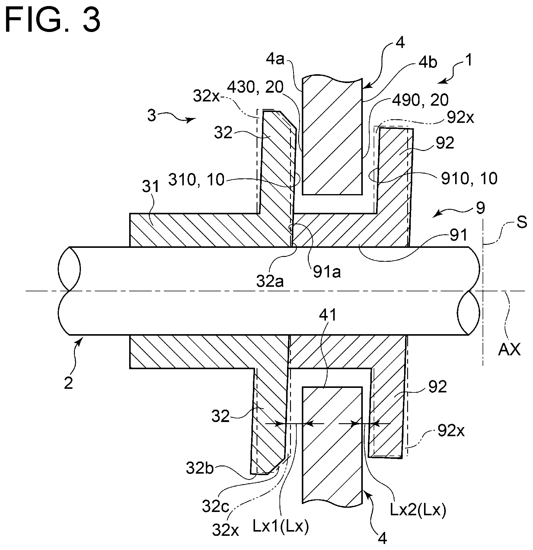 Patent US11841028 Figure 3 – Thrust bearing device and turbocharger