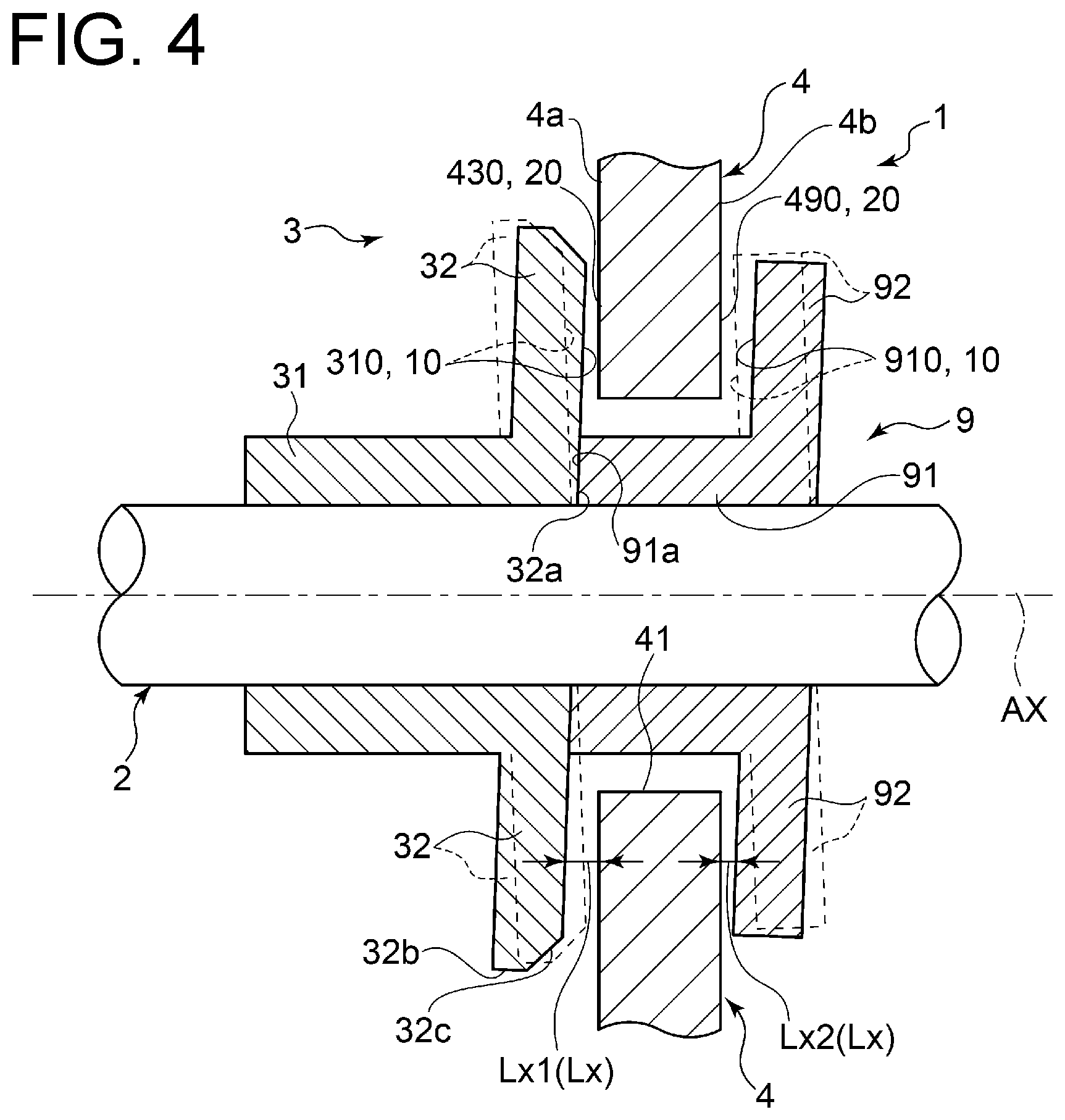 Patent US11841028 Figure 4 – Thrust bearing device and turbocharger