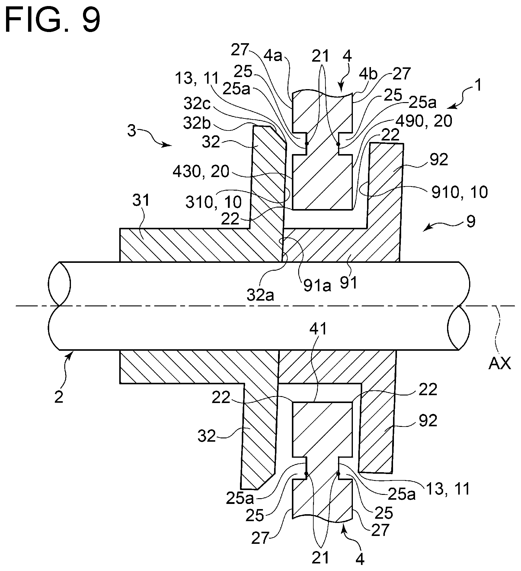 Patent US11841028 Figure 9 – Thrust bearing device and turbocharger