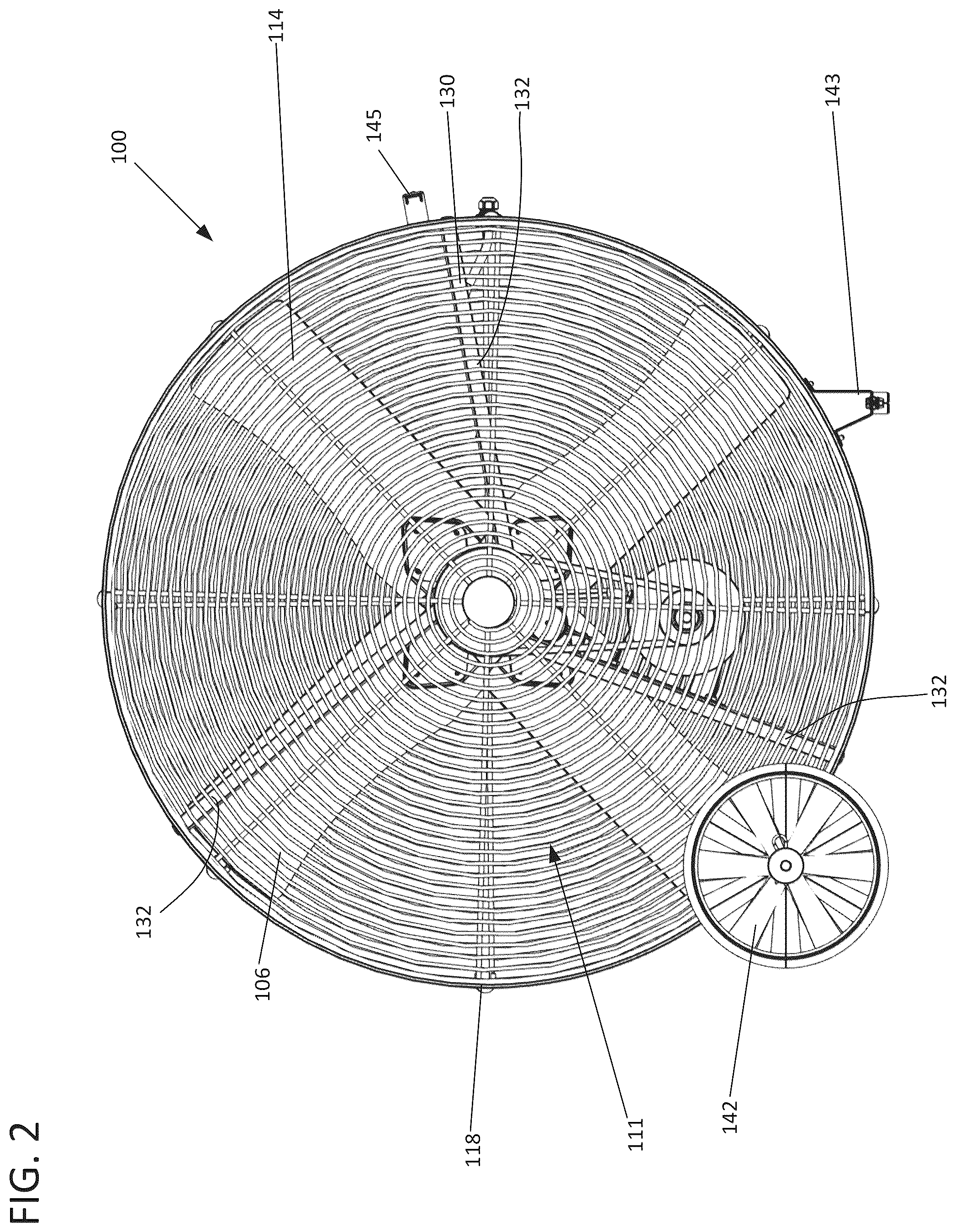 Patent US11841032 Figure 2 – Fan assembly with components for quick assembly