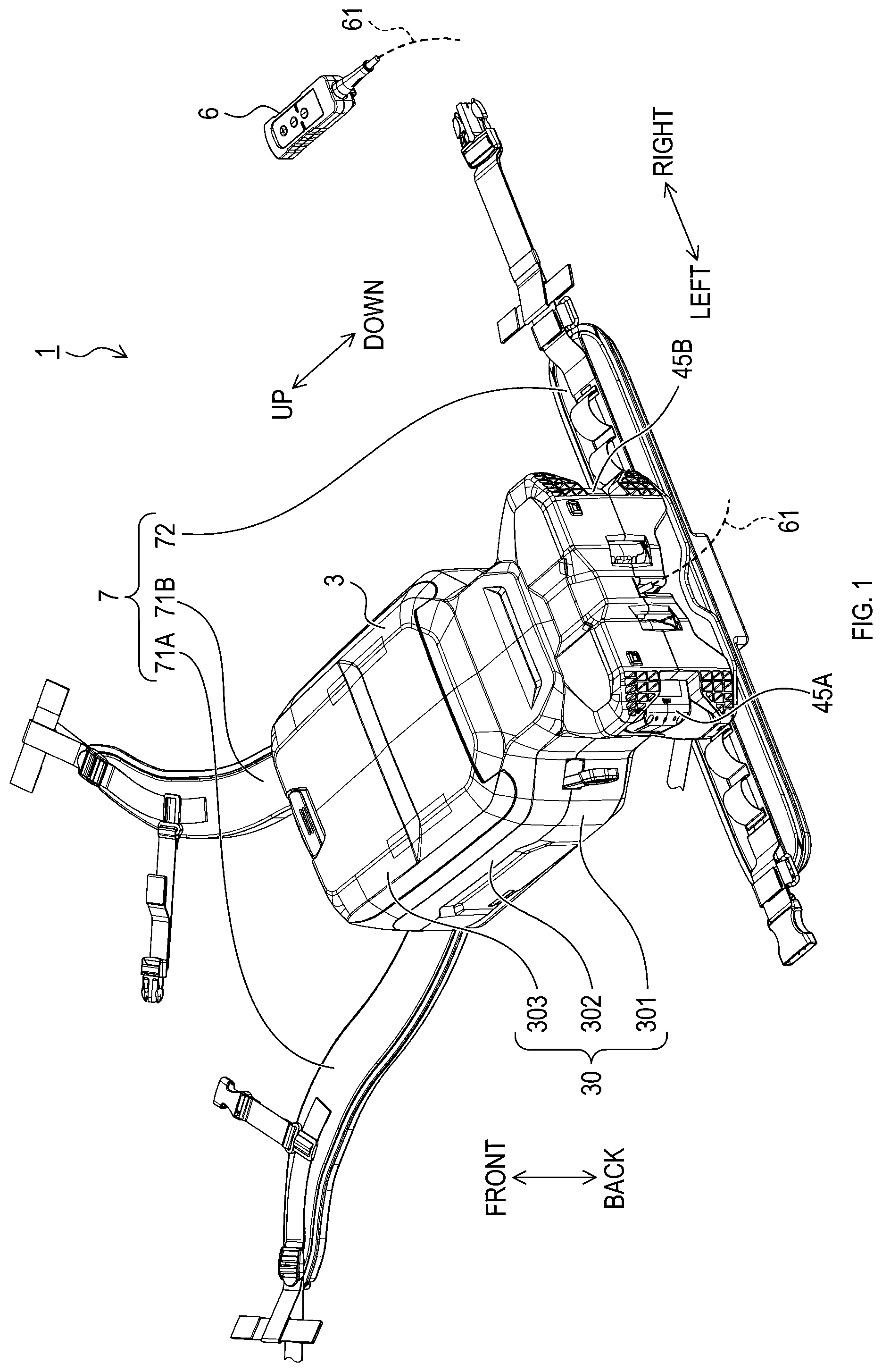 Patent US11841033 Figure 1 – Electric powered work machine and method of controlling noise generated by electric powered work machine