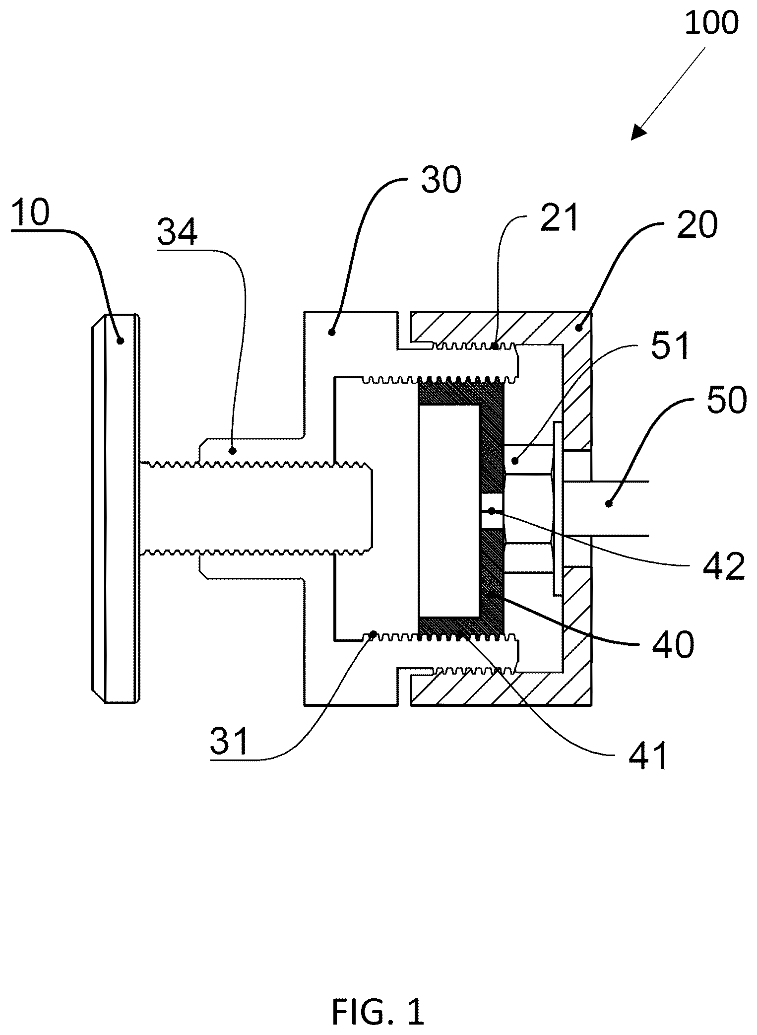 Patent US11841043 Figure 1 – Lockable adjustable standoff