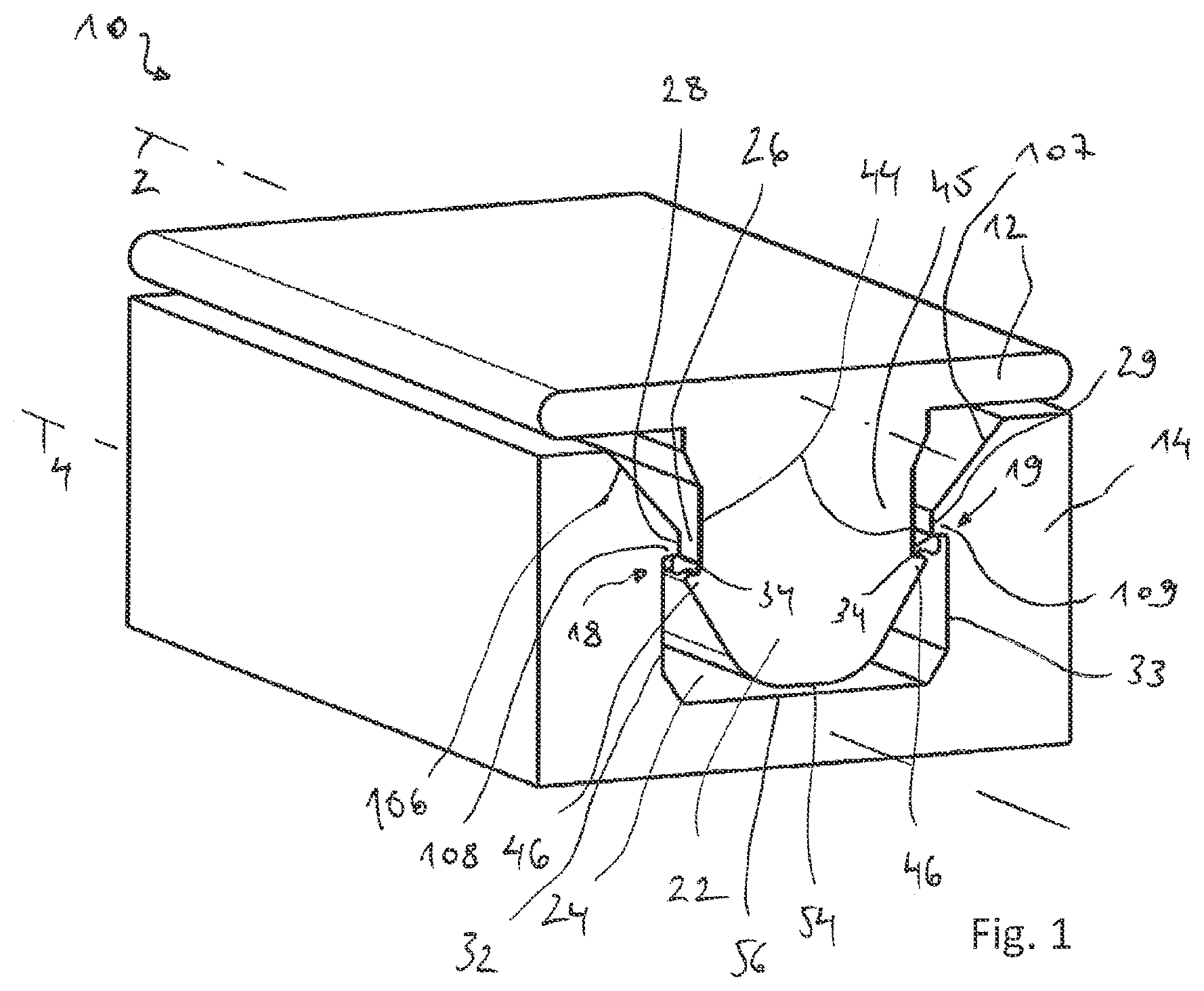 Patent US11841045 Figure 1 – Connection assembly