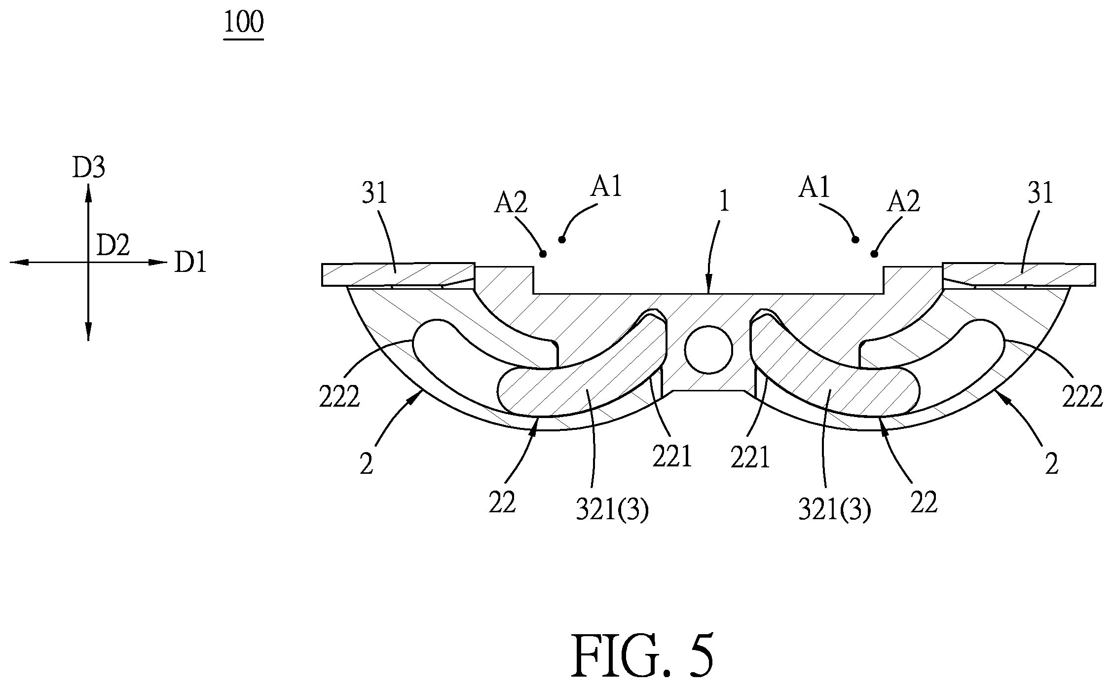 Patent US11841046 Figure 5 – Hinge for a foldable electronic device with a flexible display