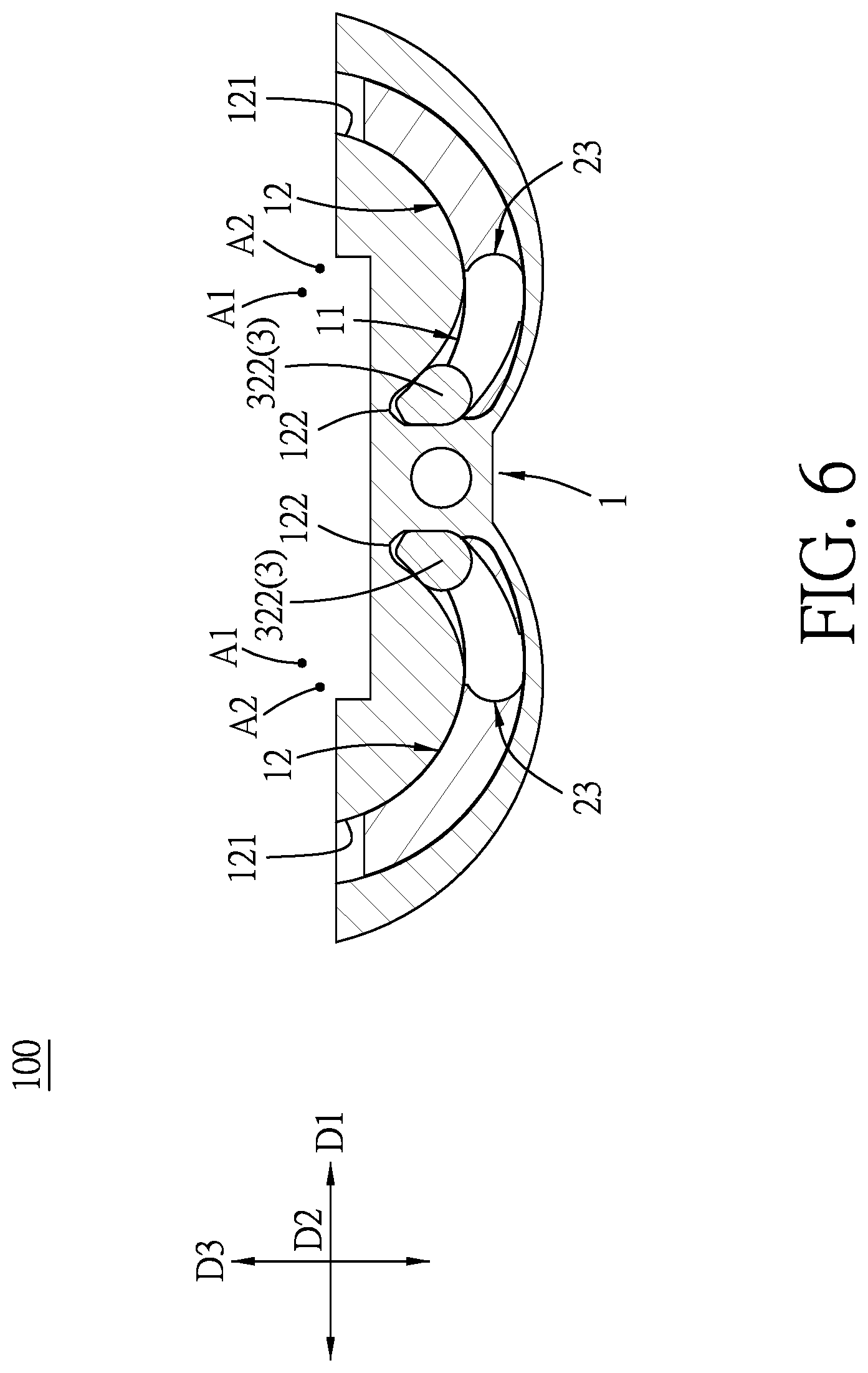 Patent US11841046 Figure 6 – Hinge for a foldable electronic device with a flexible display