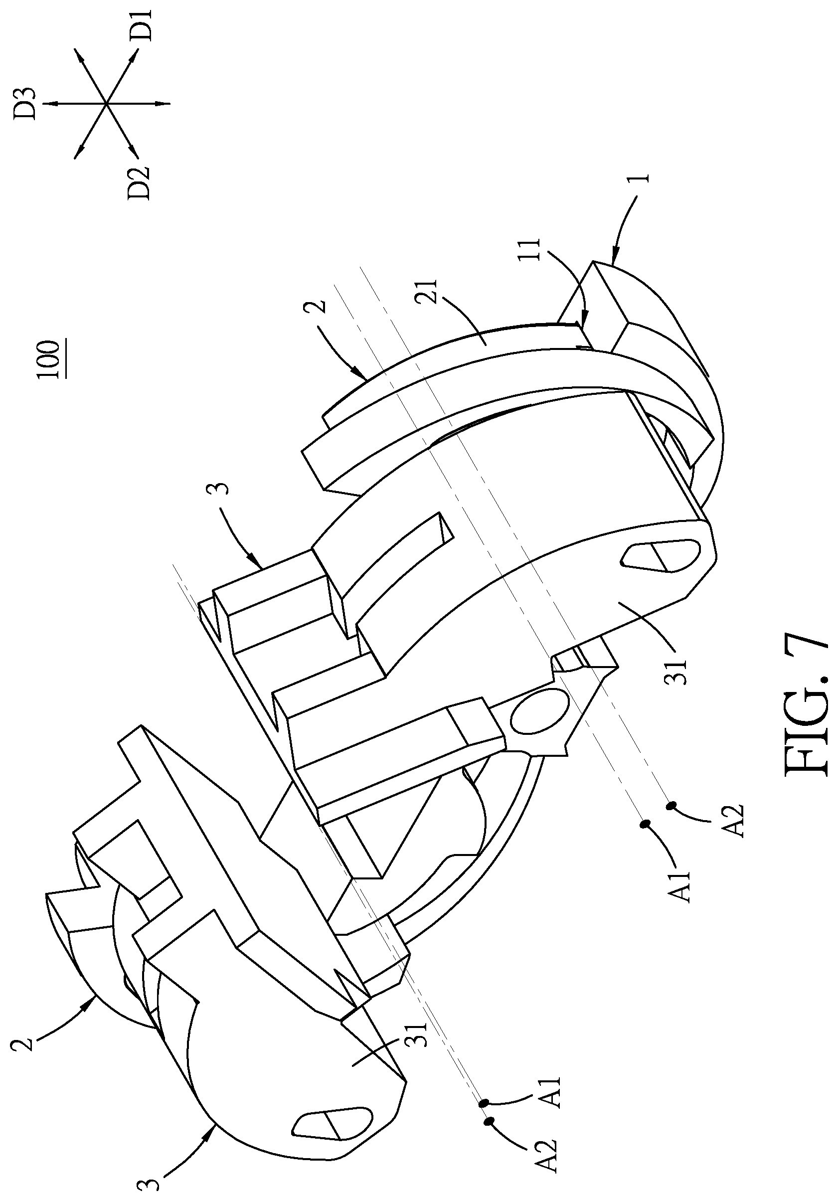 Patent US11841046 Figure 7 – Hinge for a foldable electronic device with a flexible display