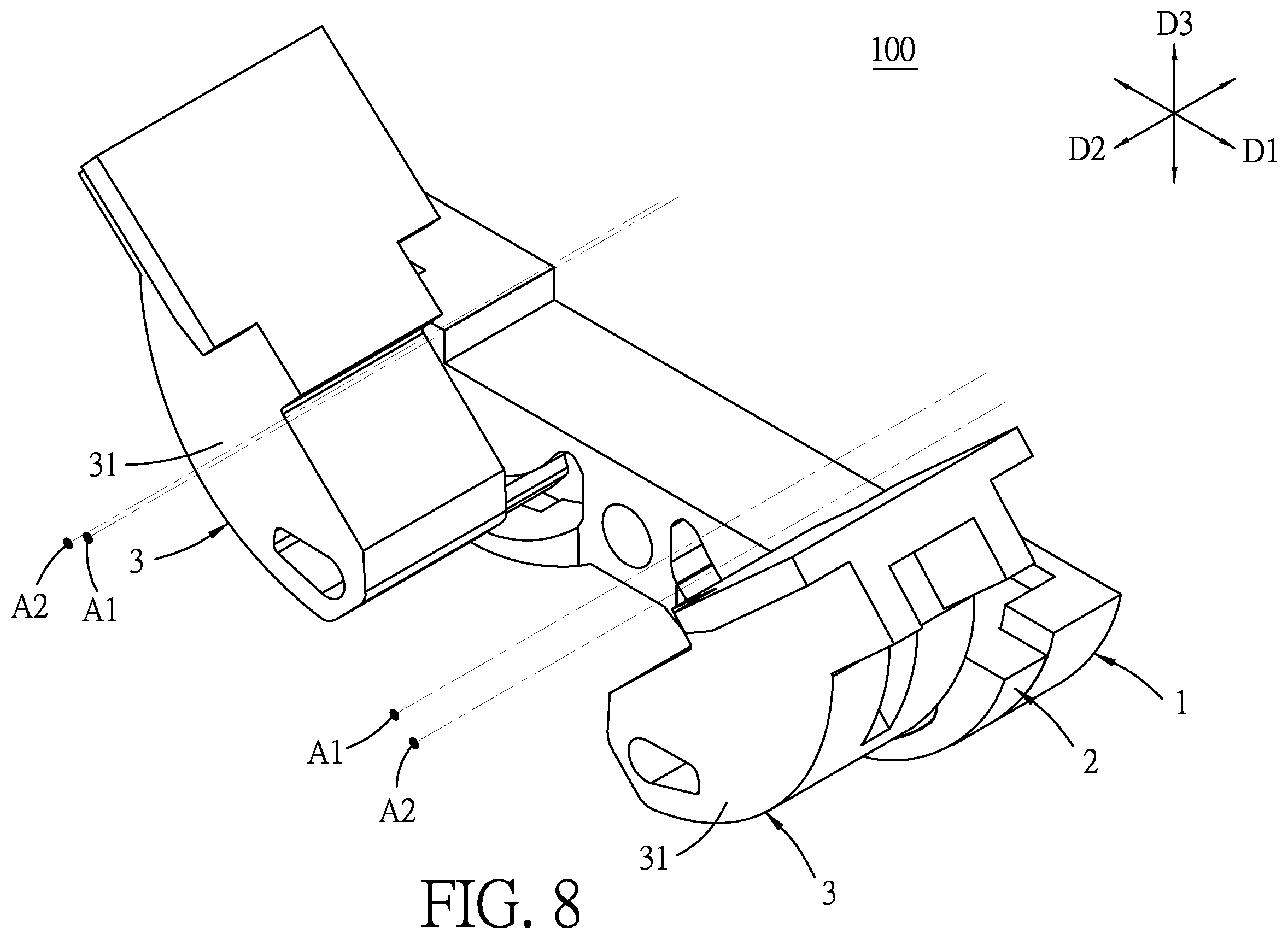 Patent US11841046 Figure 8 – Hinge for a foldable electronic device with a flexible display