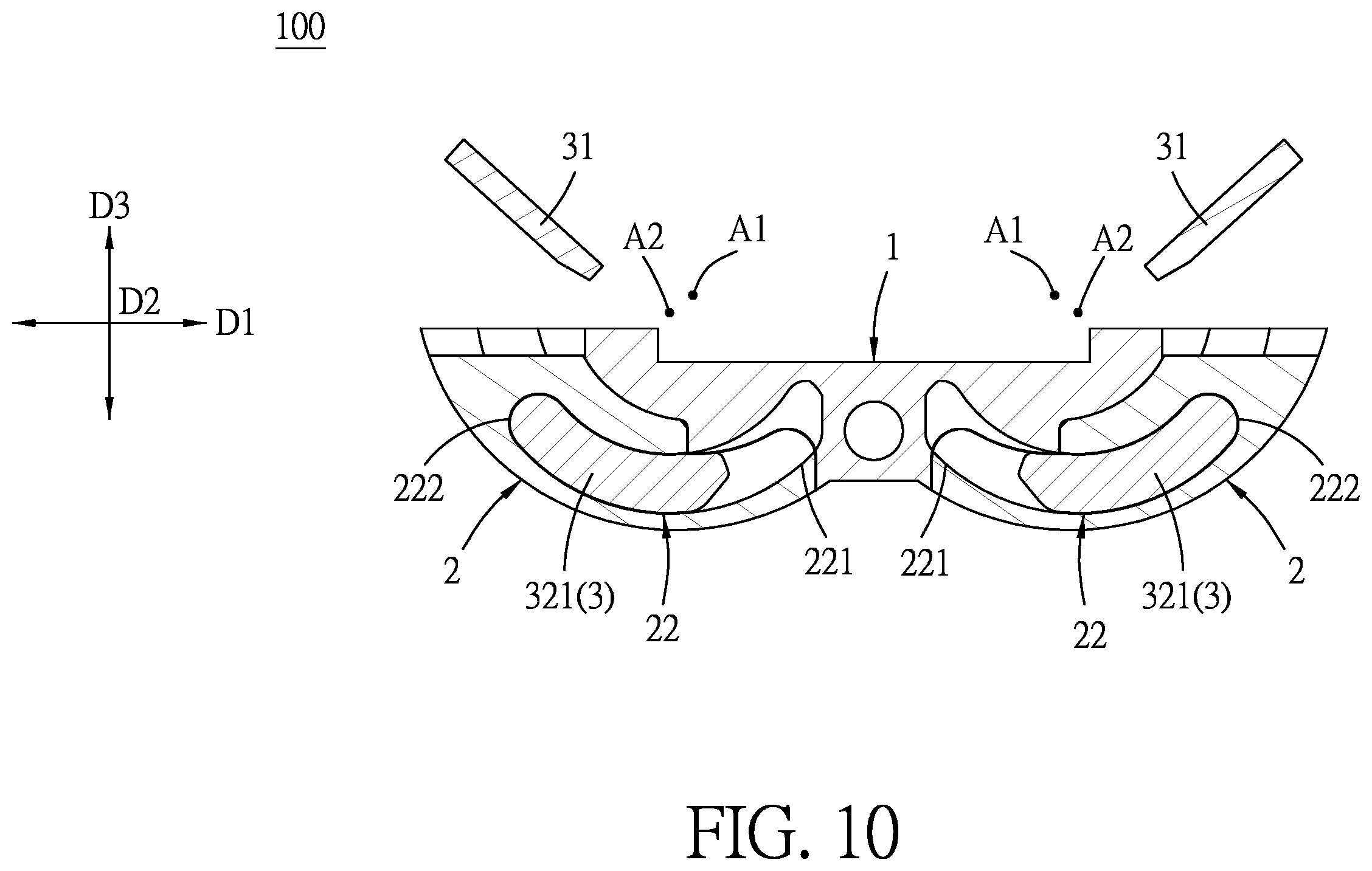 Patent US11841046 Figure 10 – Hinge for a foldable electronic device with a flexible display