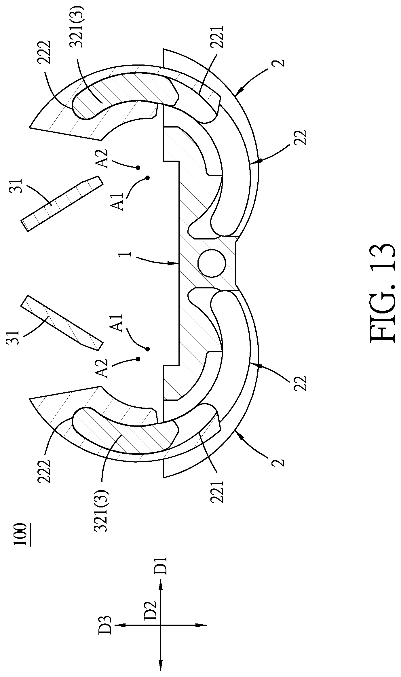 Patent US11841046 Figure 13 – Hinge for a foldable electronic device with a flexible display