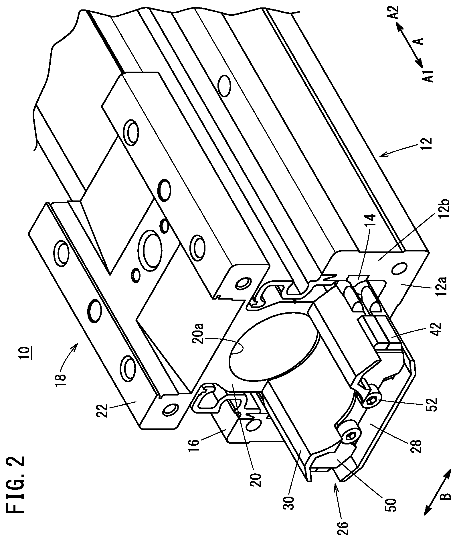 Patent US11841050 Figure 2 – Linear guide