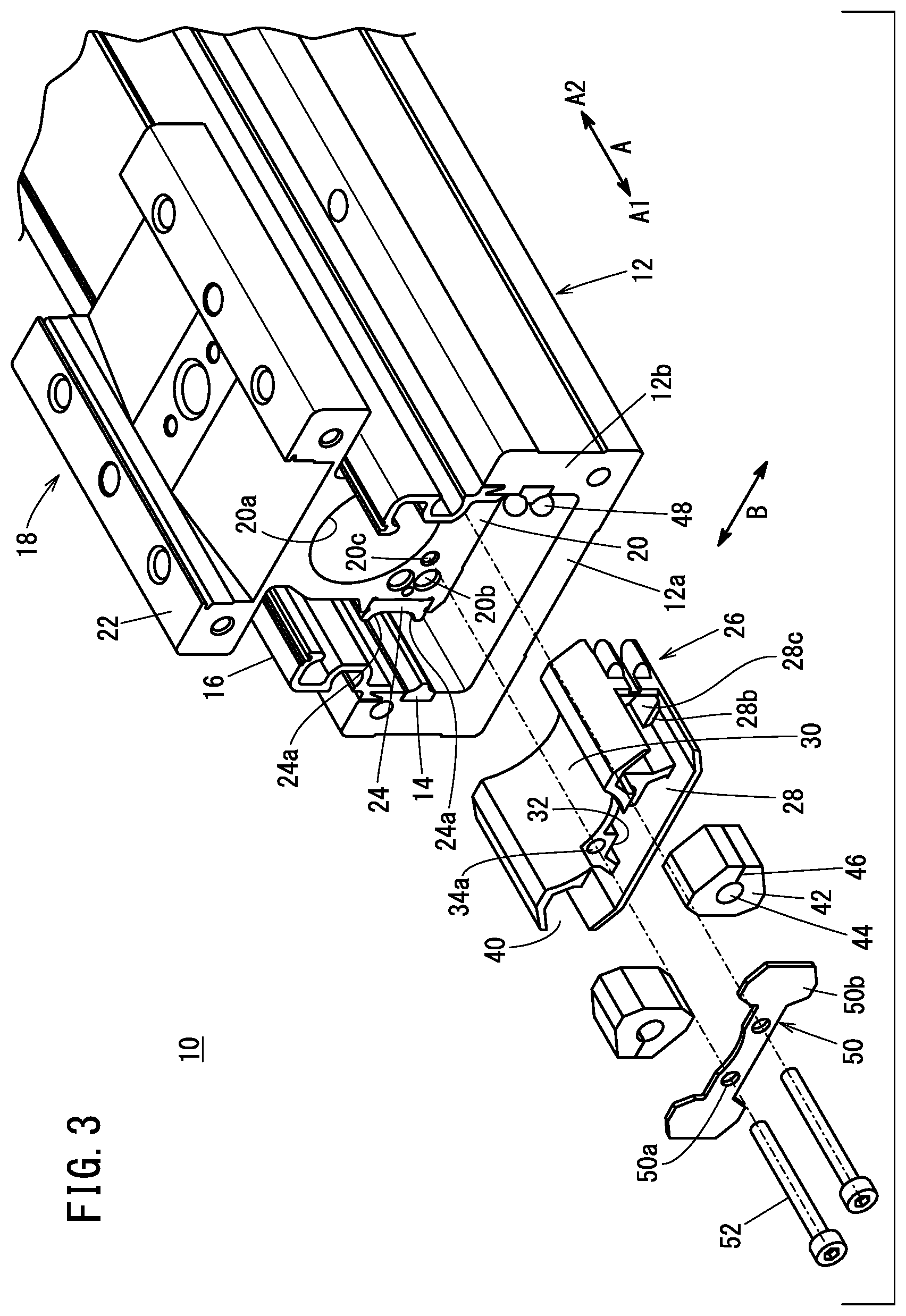 Patent US11841050 Figure 3 – Linear guide