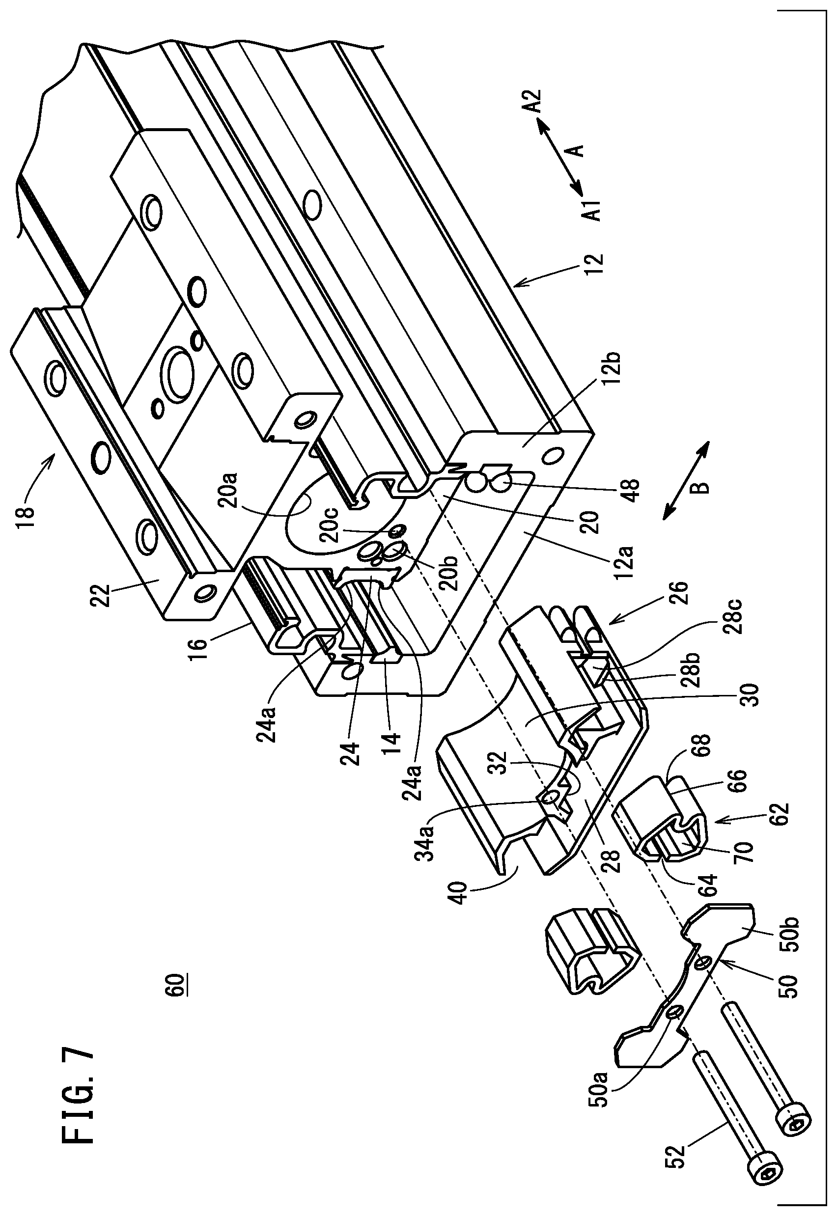 Patent US11841050 Figure 7 – Linear guide