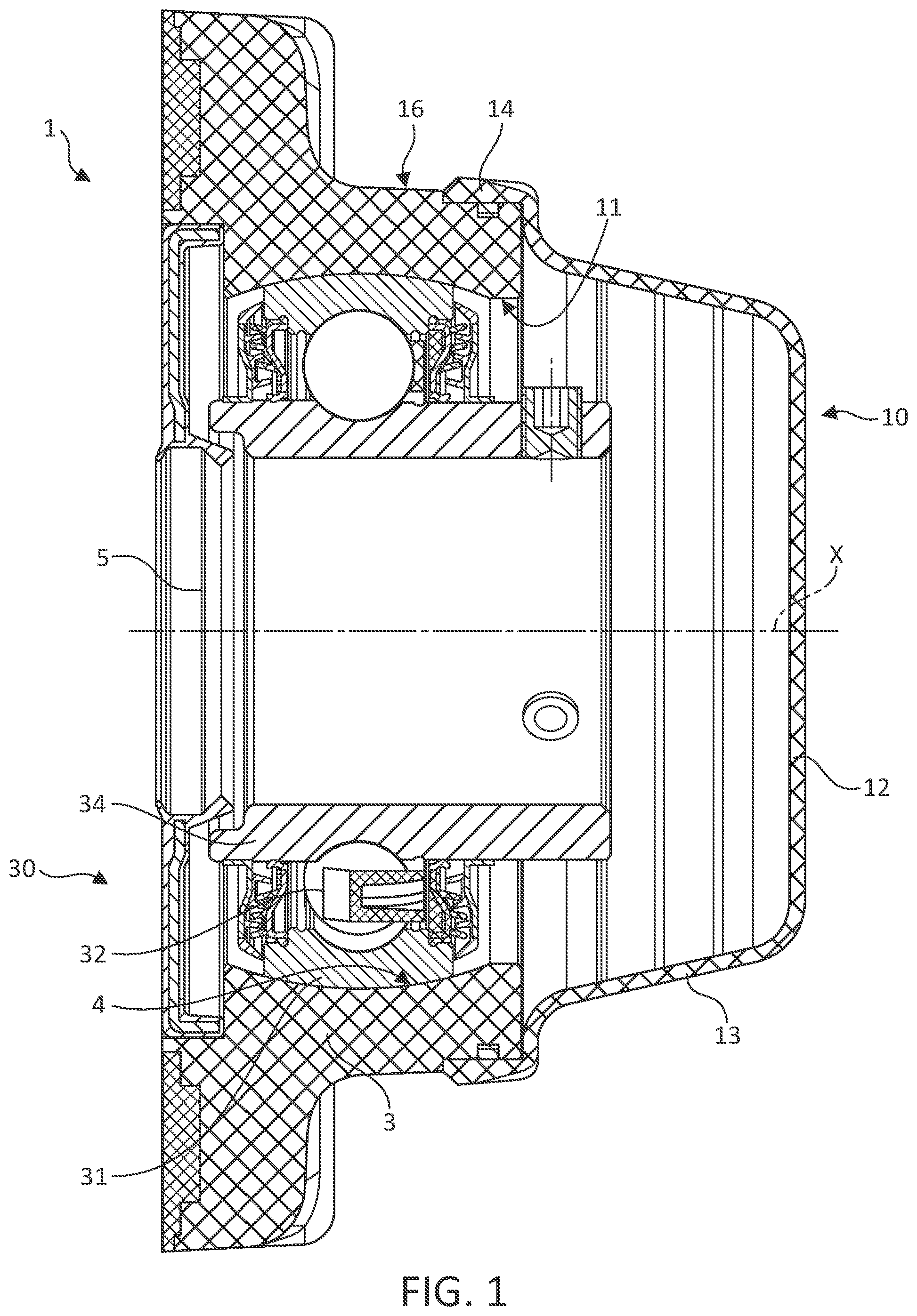 Patent US11841052 Figure 1 – Support assembly for food applications having an improved inner seal