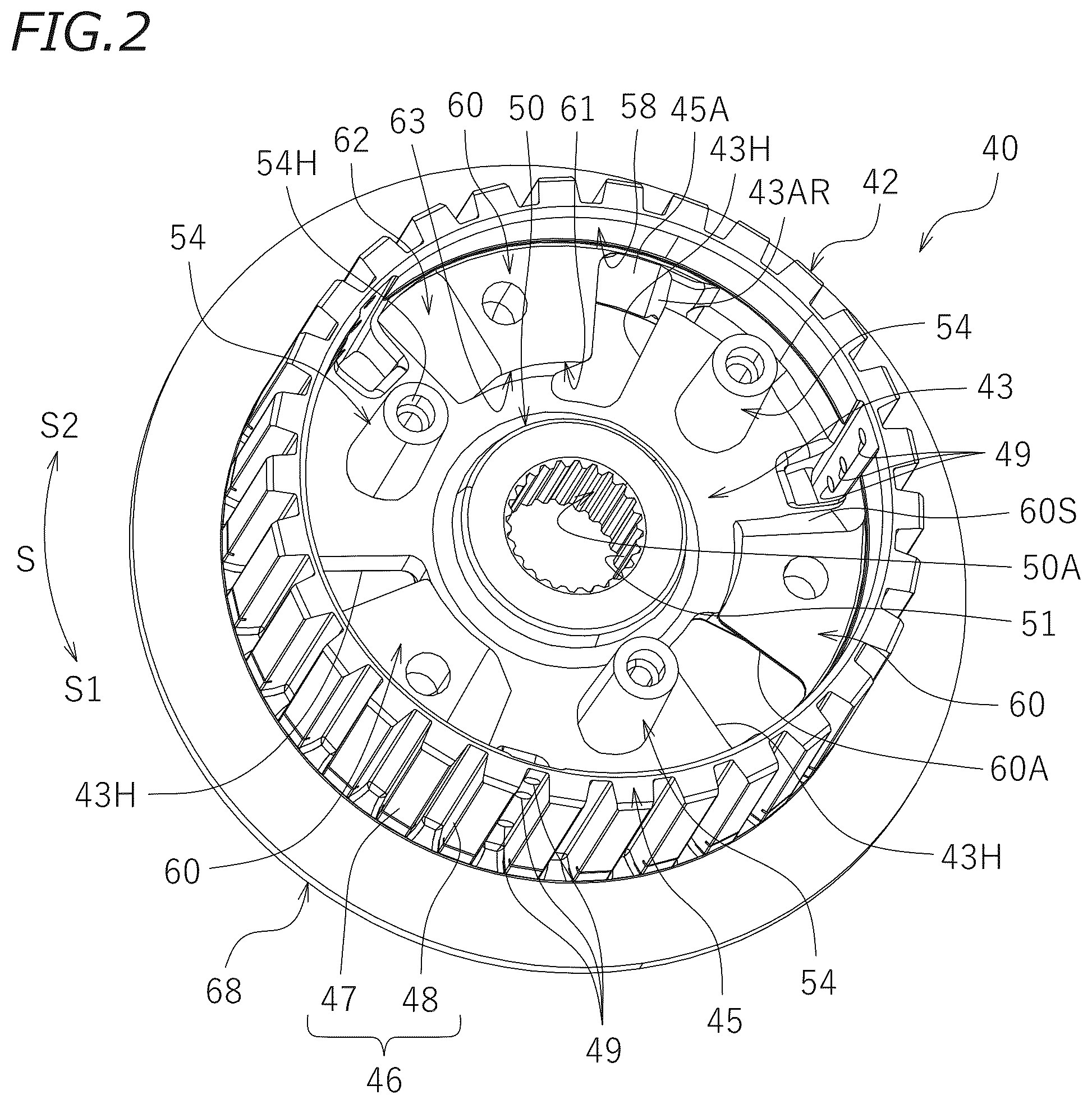 Patent US11841054 Figure 2 – Clutch device
