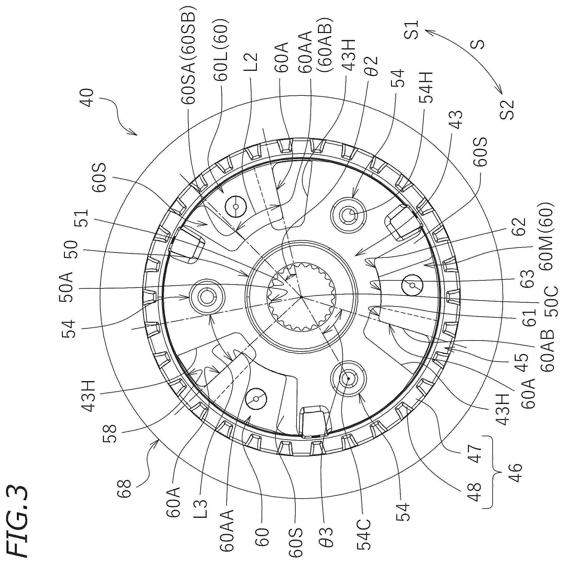 Patent US11841054 Figure 3 – Clutch device