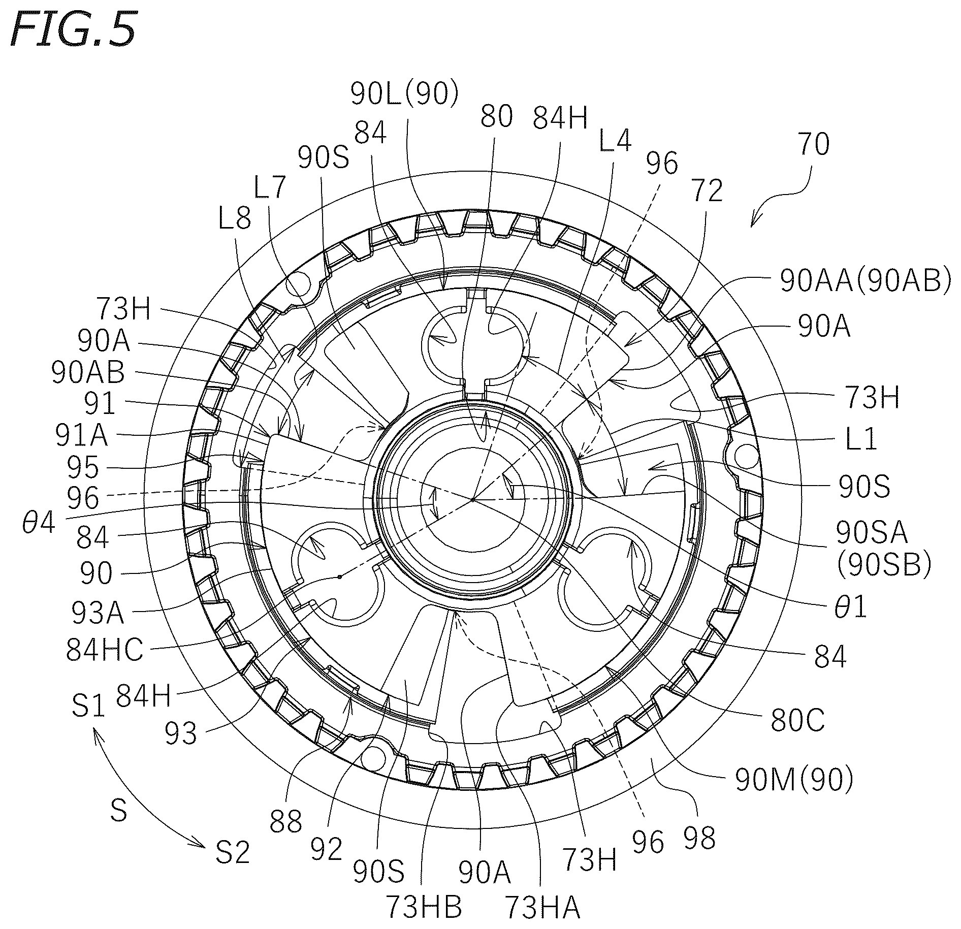 Patent US11841054 Figure 5 – Clutch device