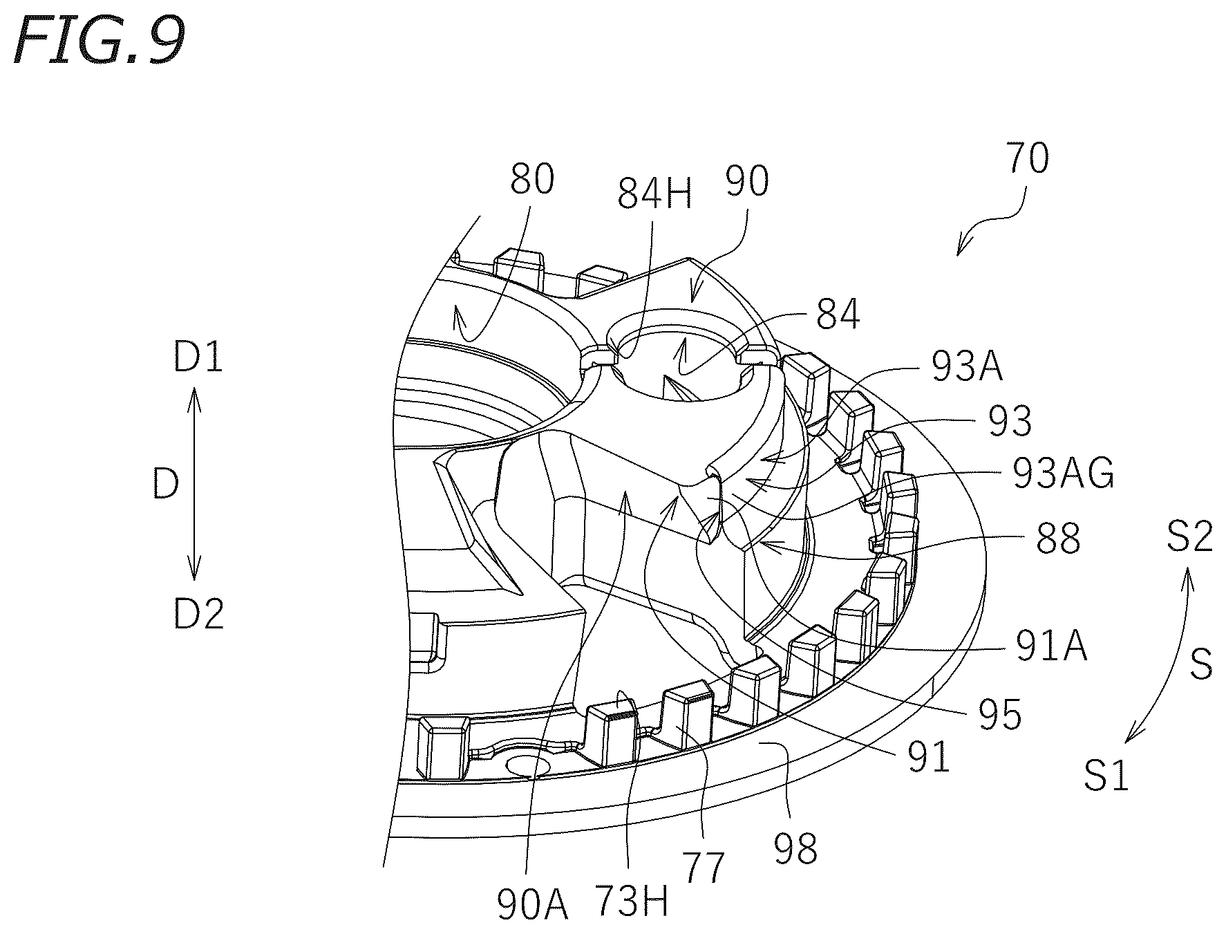 Patent US11841054 Figure 9 – Clutch device