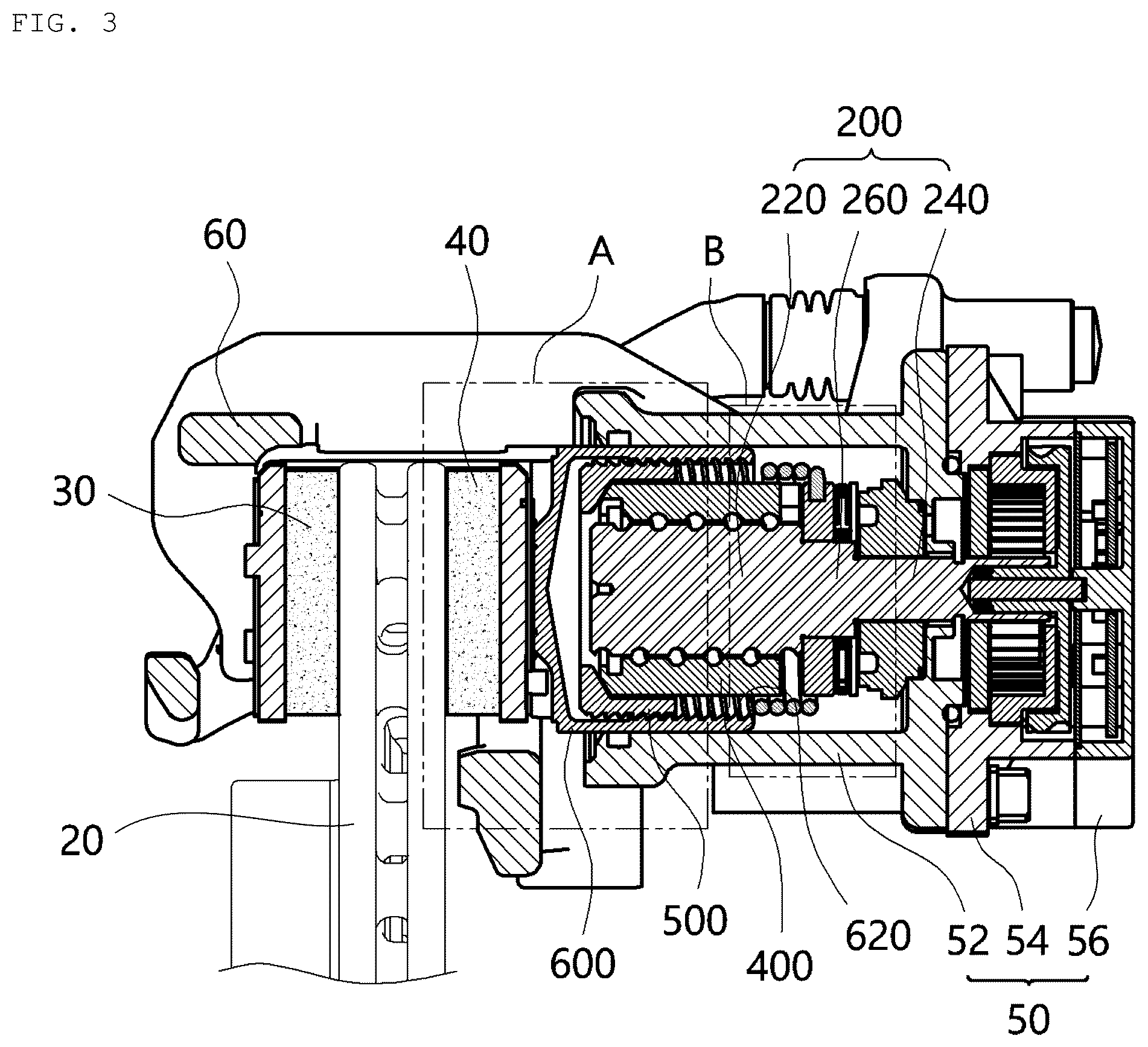 Patent US11841057 Figure 3 – Electro-mechanical brake and vehicle comprising the same