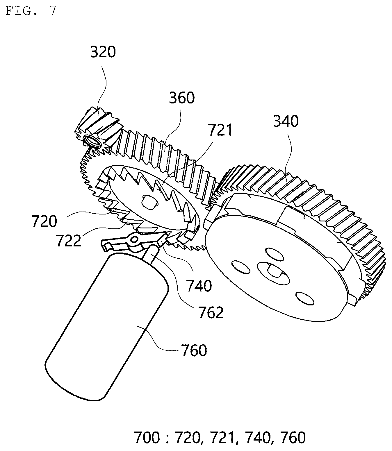 Patent US11841057 Figure 7 – Electro-mechanical brake and vehicle comprising the same