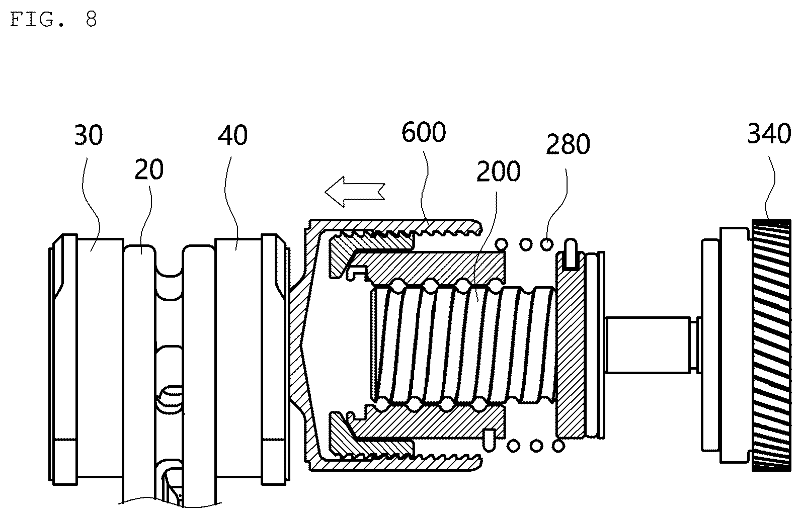 Patent US11841057 Figure 8 – Electro-mechanical brake and vehicle comprising the same