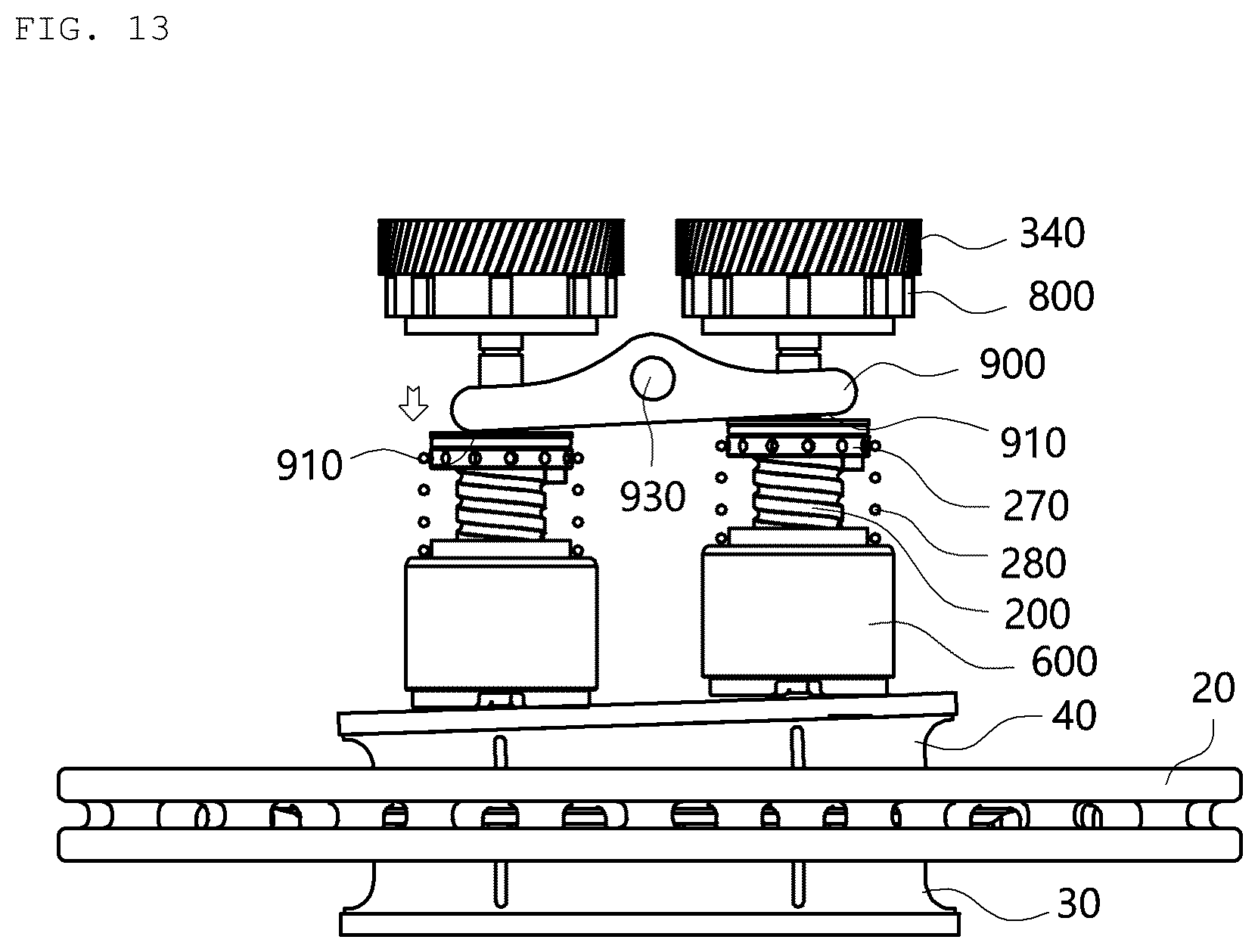 Patent US11841057 Figure 13 – Electro-mechanical brake and vehicle comprising the same